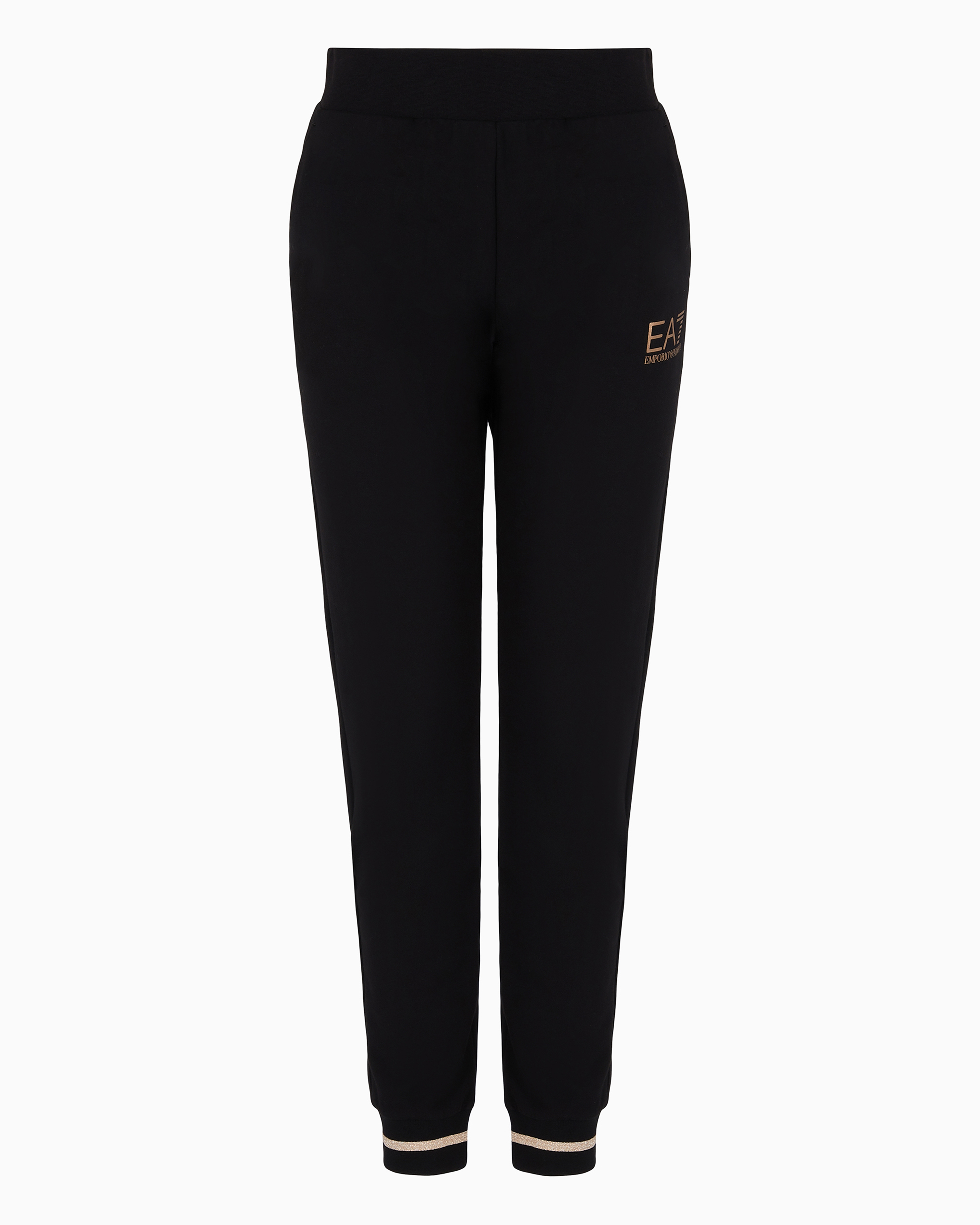 Ea7 Official Store Core Lady Stretch-cotton Joggers In Black