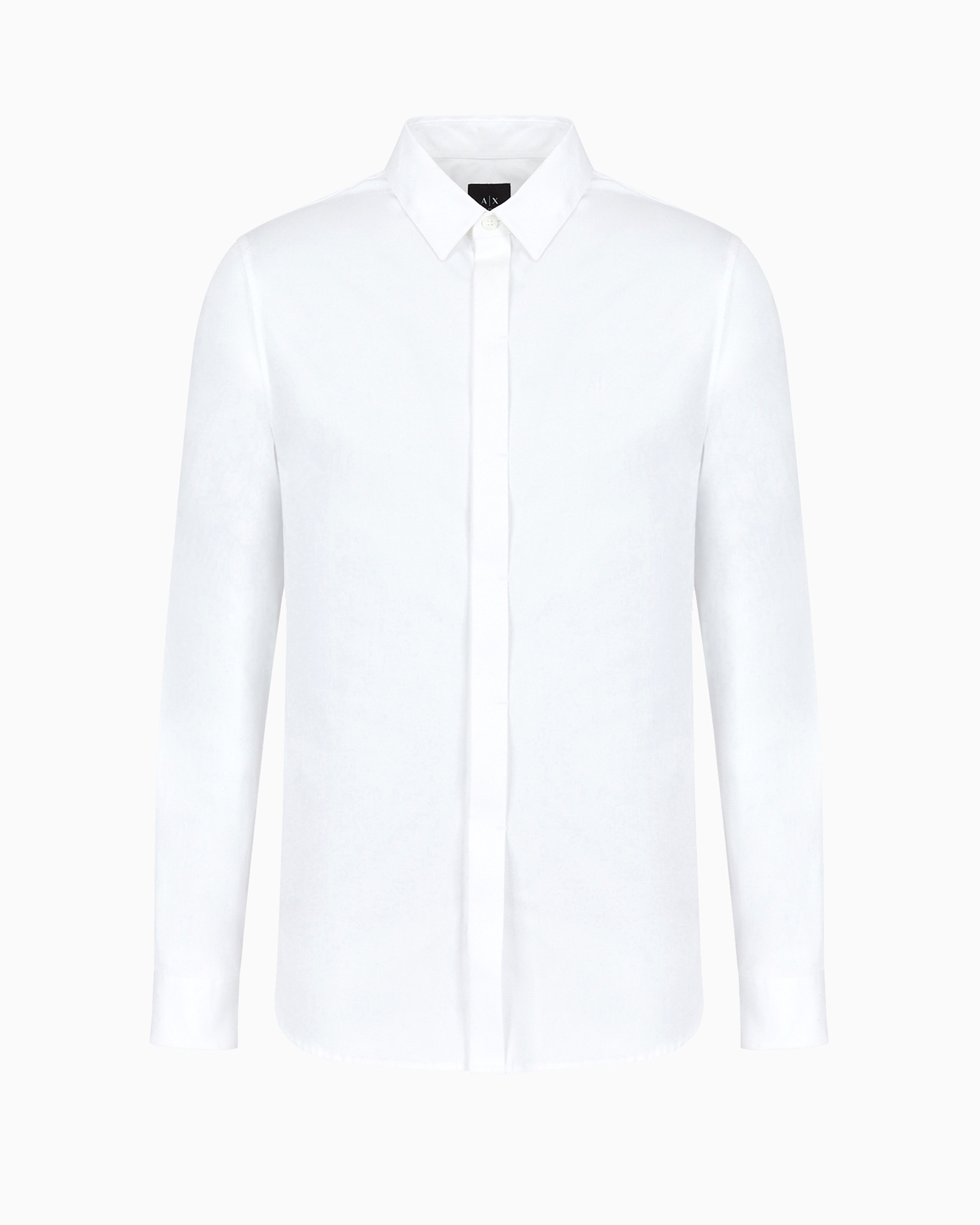 Shop Armani Exchange Regular Fit Cotton Shirt In White