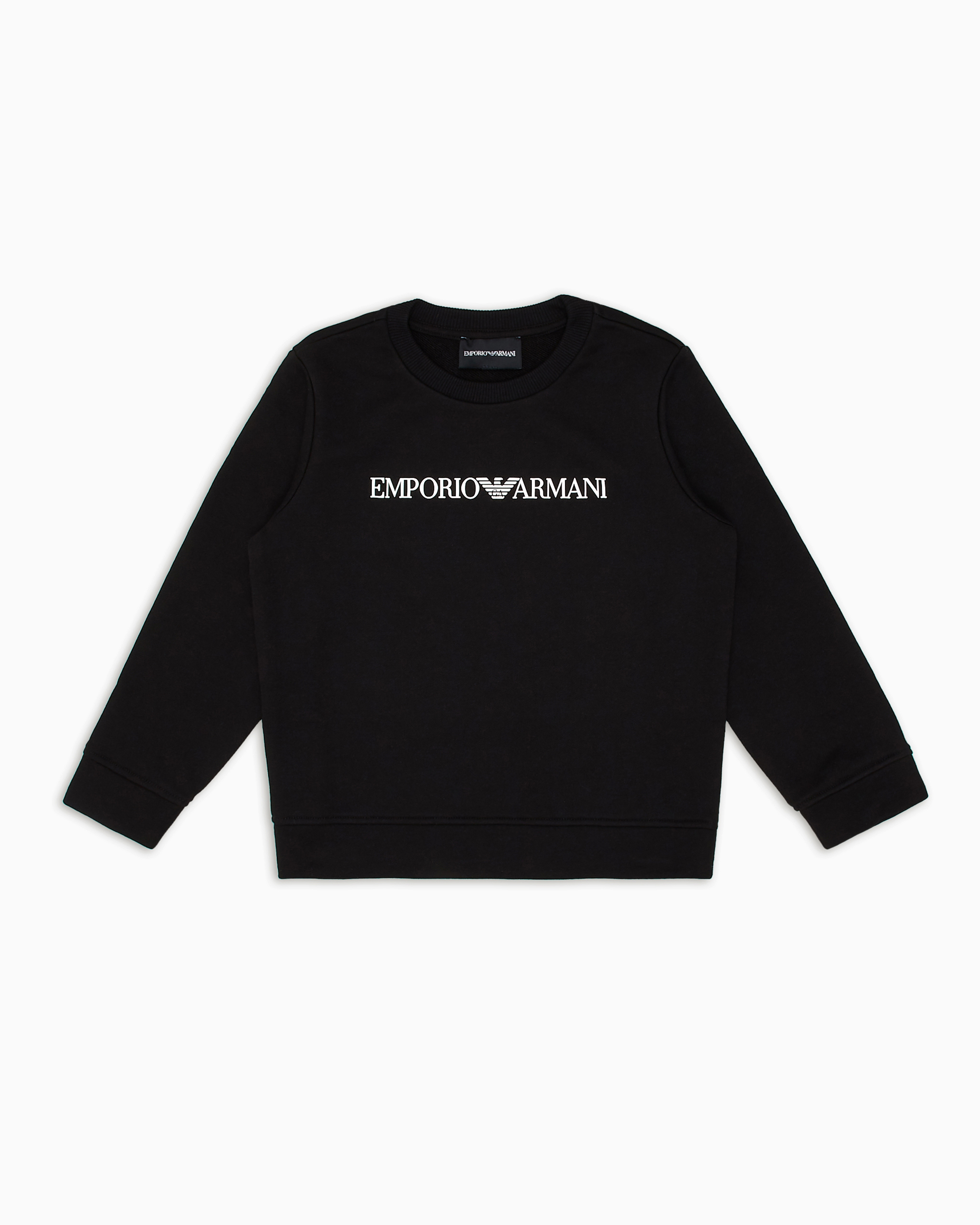 Emporio Armani Modal-blend Logo Sweatshirt In Black