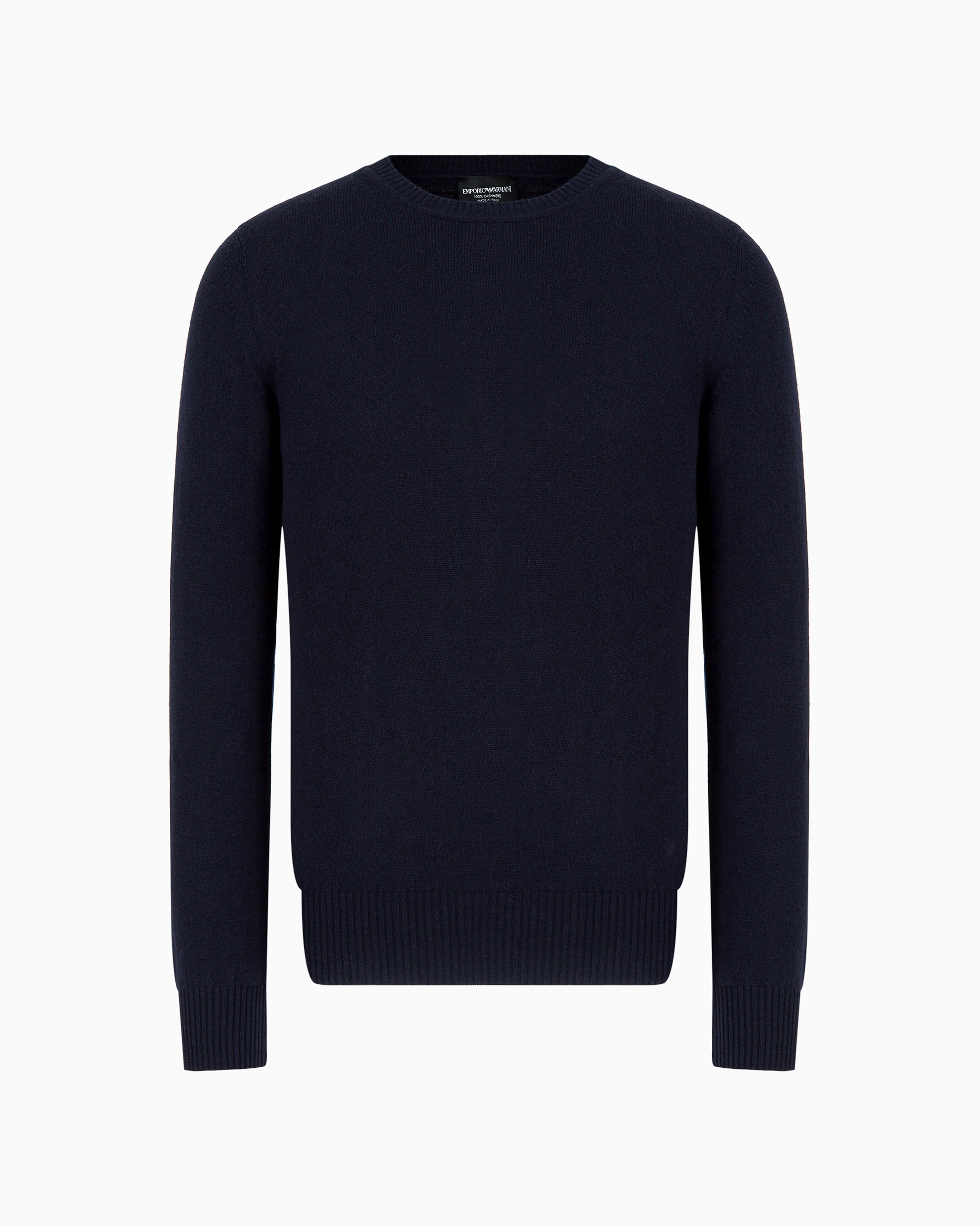 Emporio Armani Pure Cashmere Crew-neck Jumper In Navy Blue