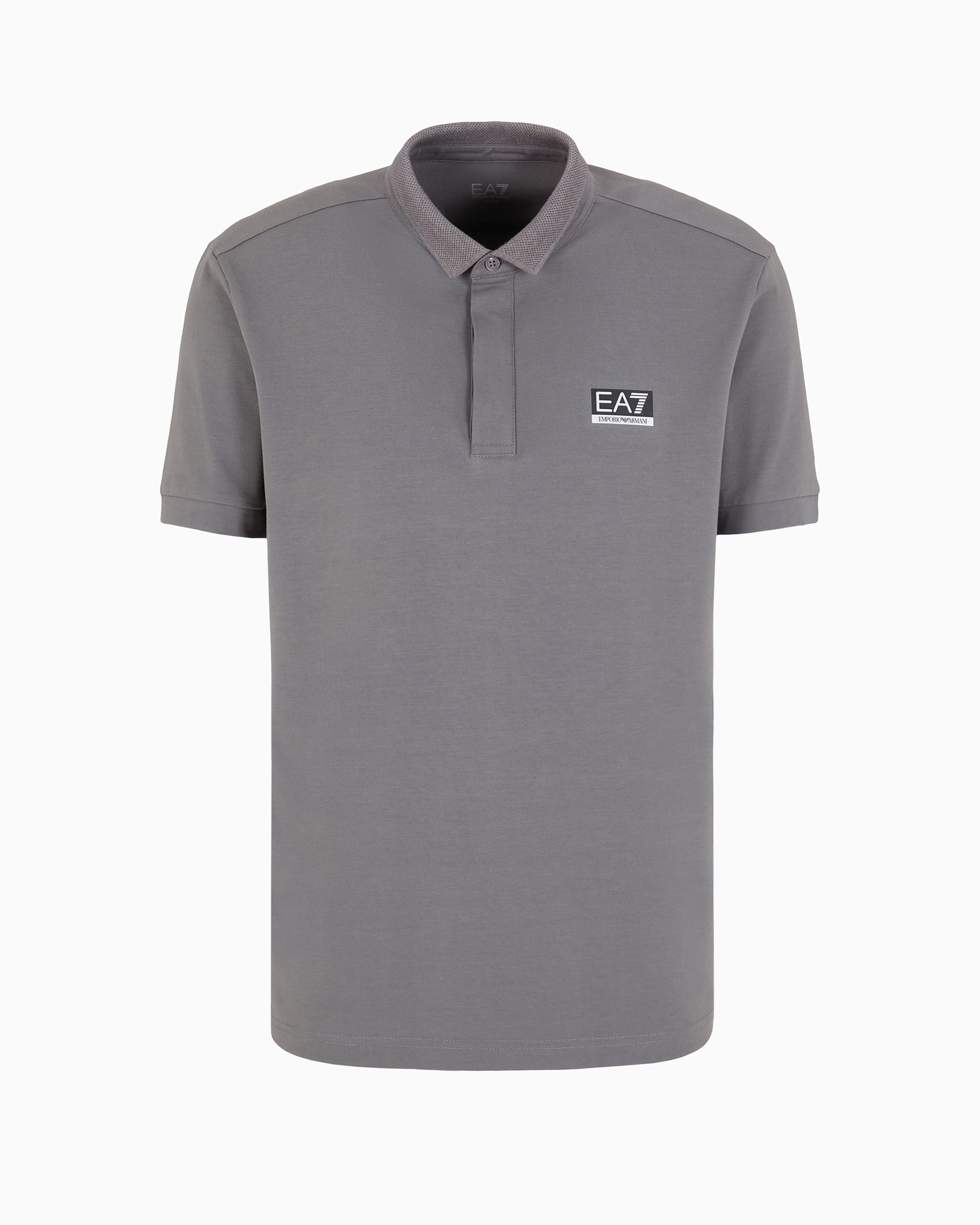 Ea7 Dynamic Athlete Polo Shirt In Natural Ventus7 Technical Fabric In Gray