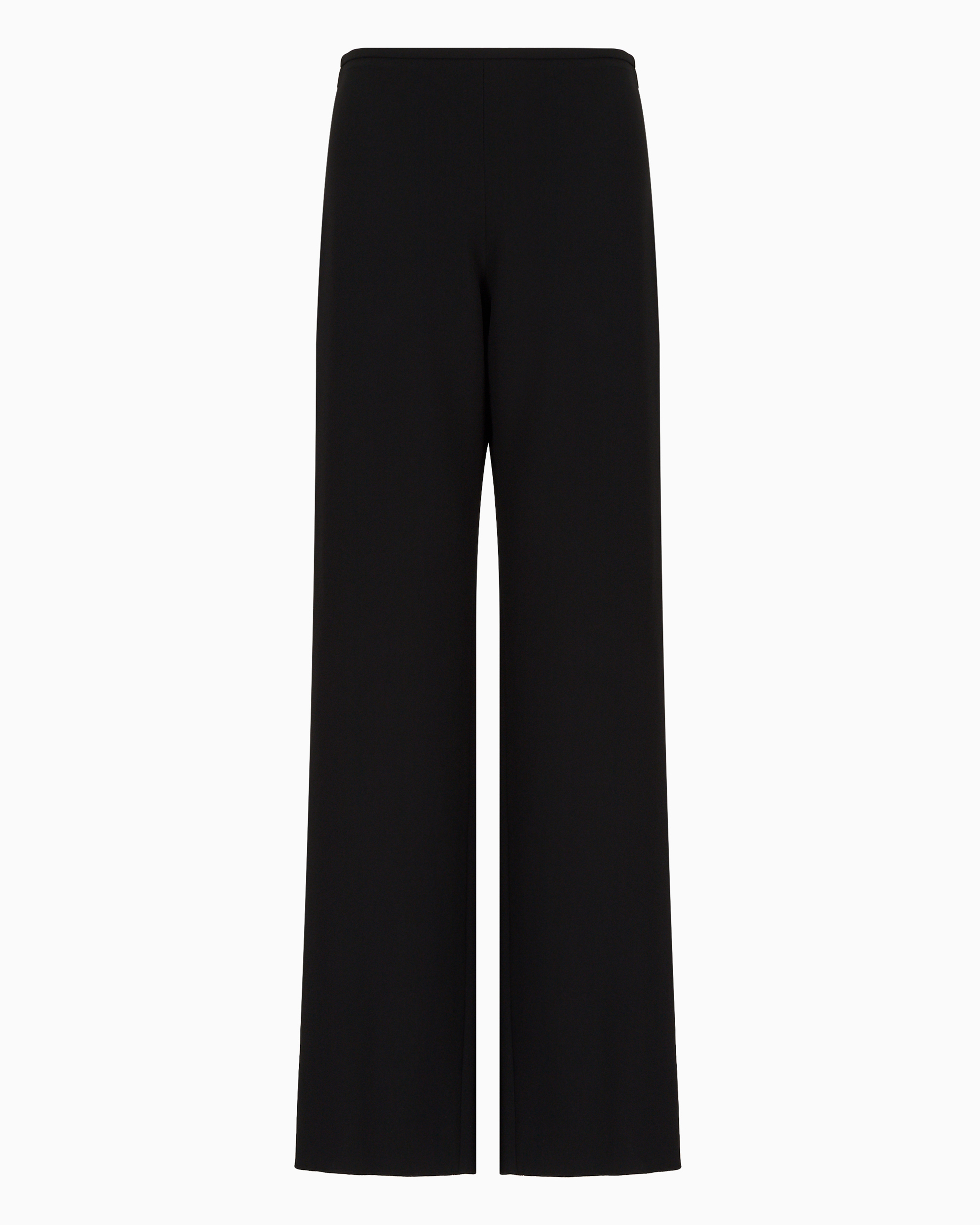 Emporio Armani Cady Crêpe Palazzo Trousers In Black