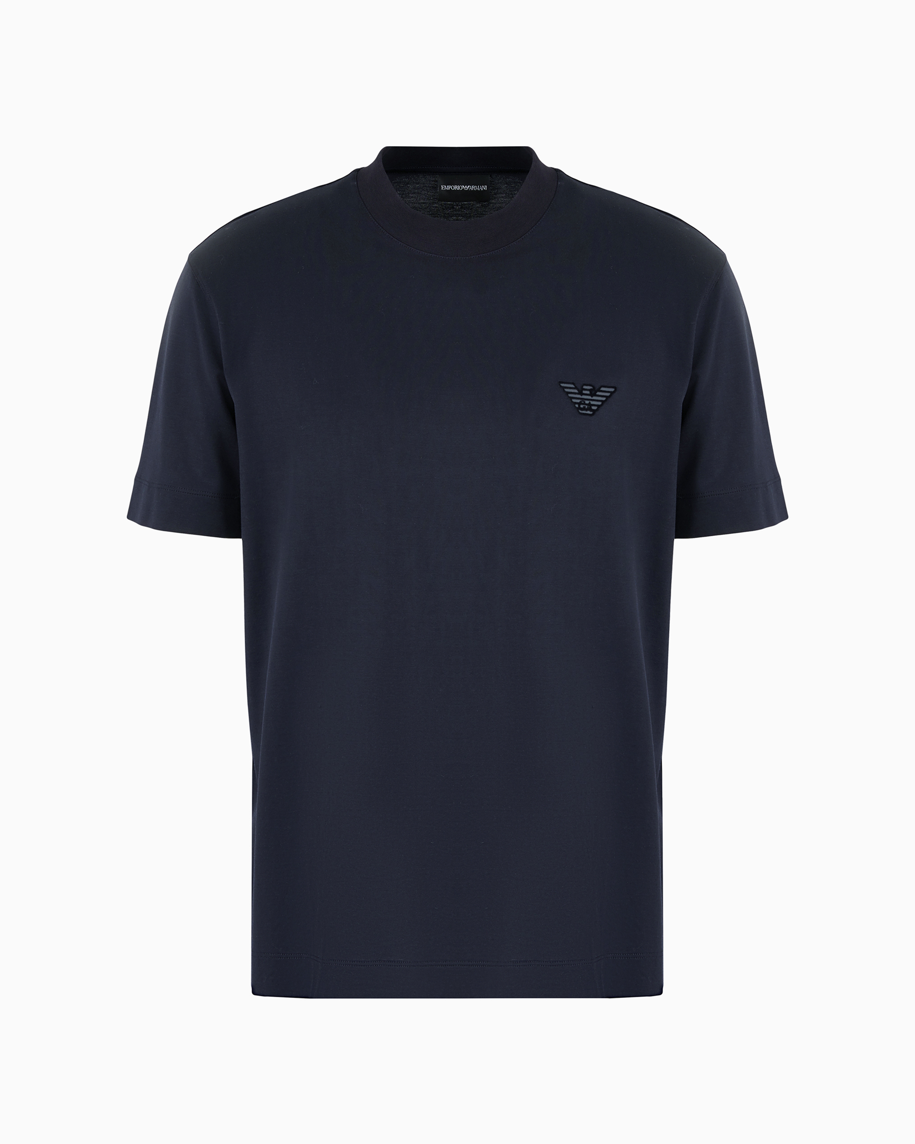 Emporio Armani Official Store Regular Fit T-shirts In Blue Logo