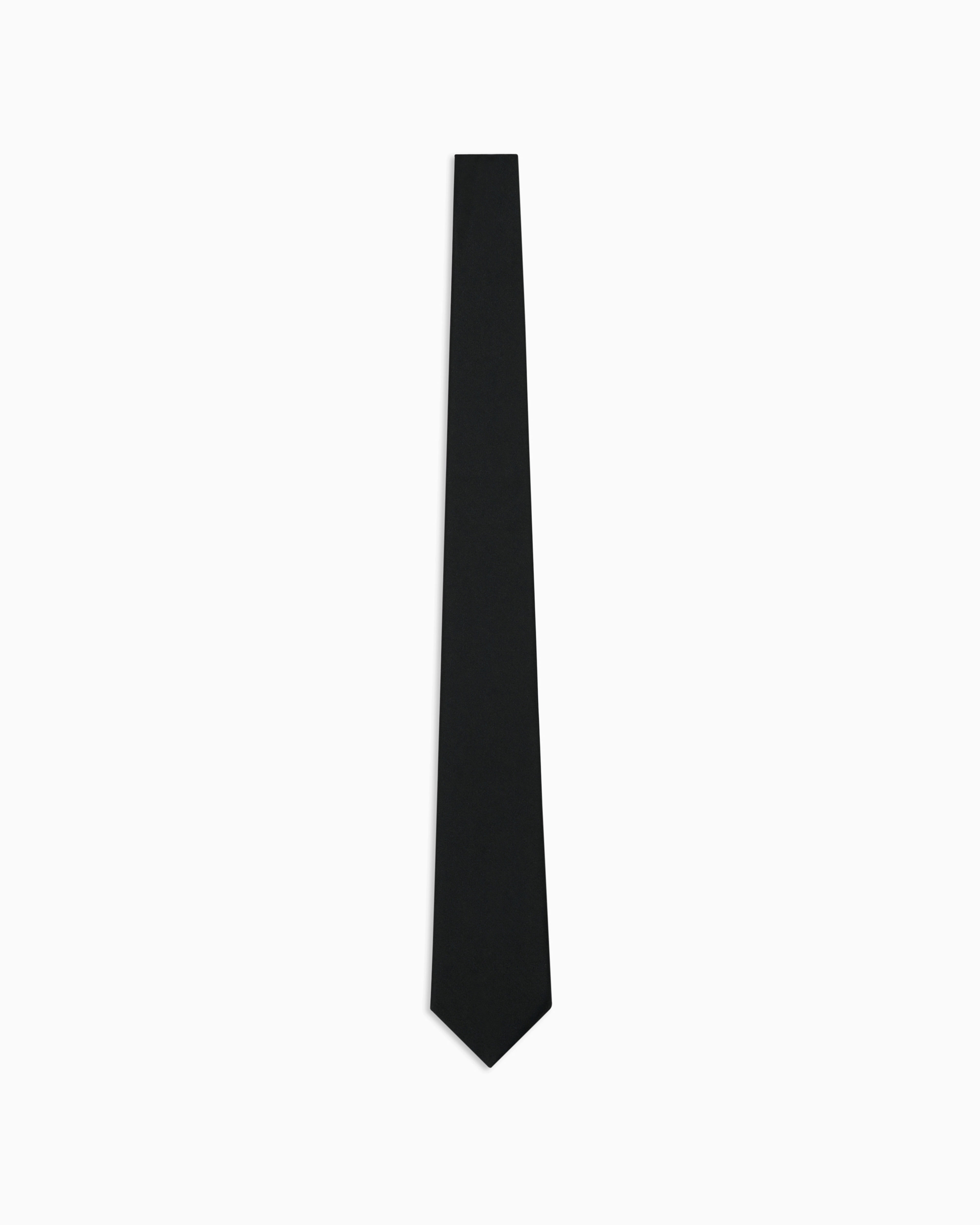 Emporio Armani Pure Silk Tie In Black