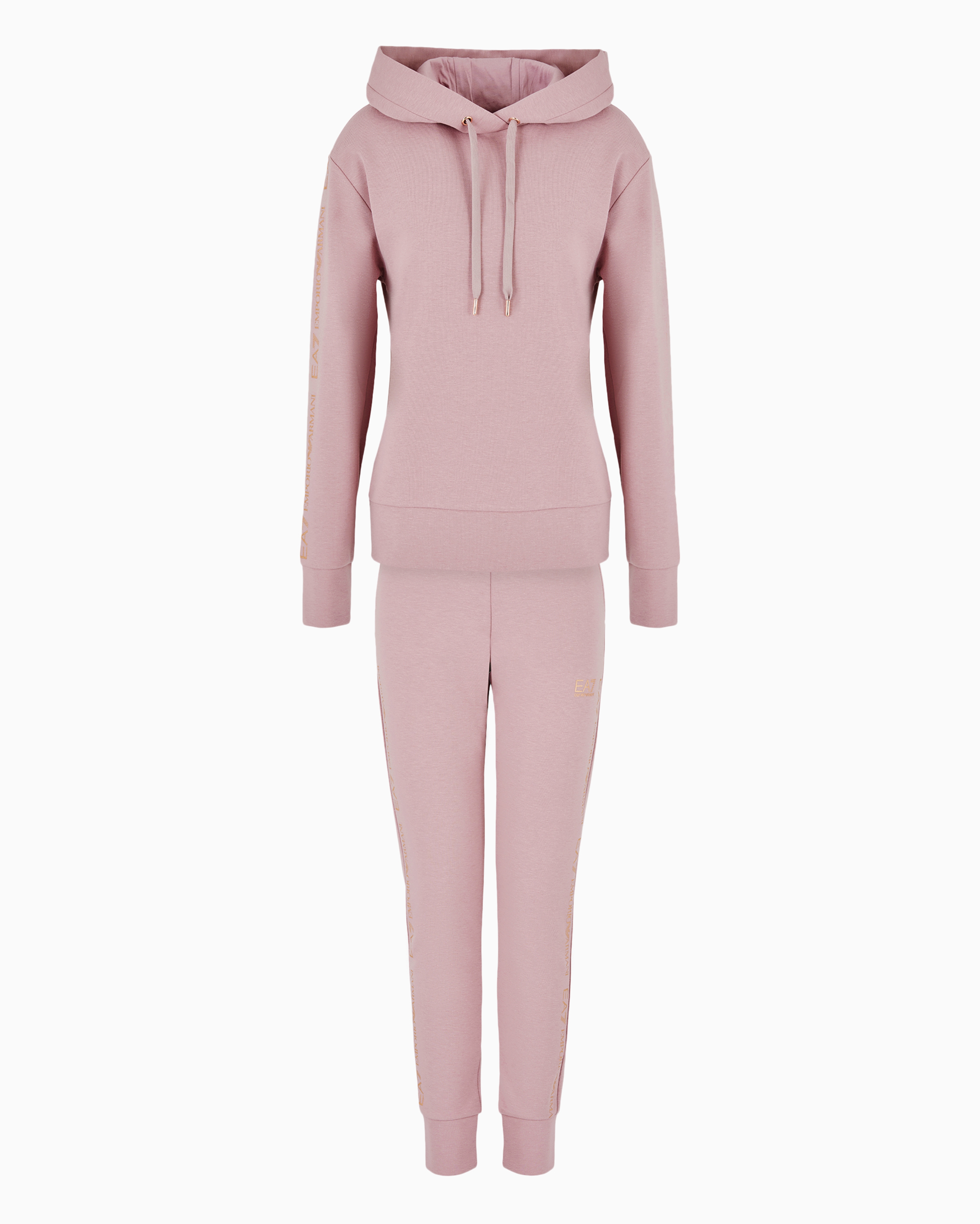 Ea7 Official Store Stretch-cotton Tracksuit In Pink