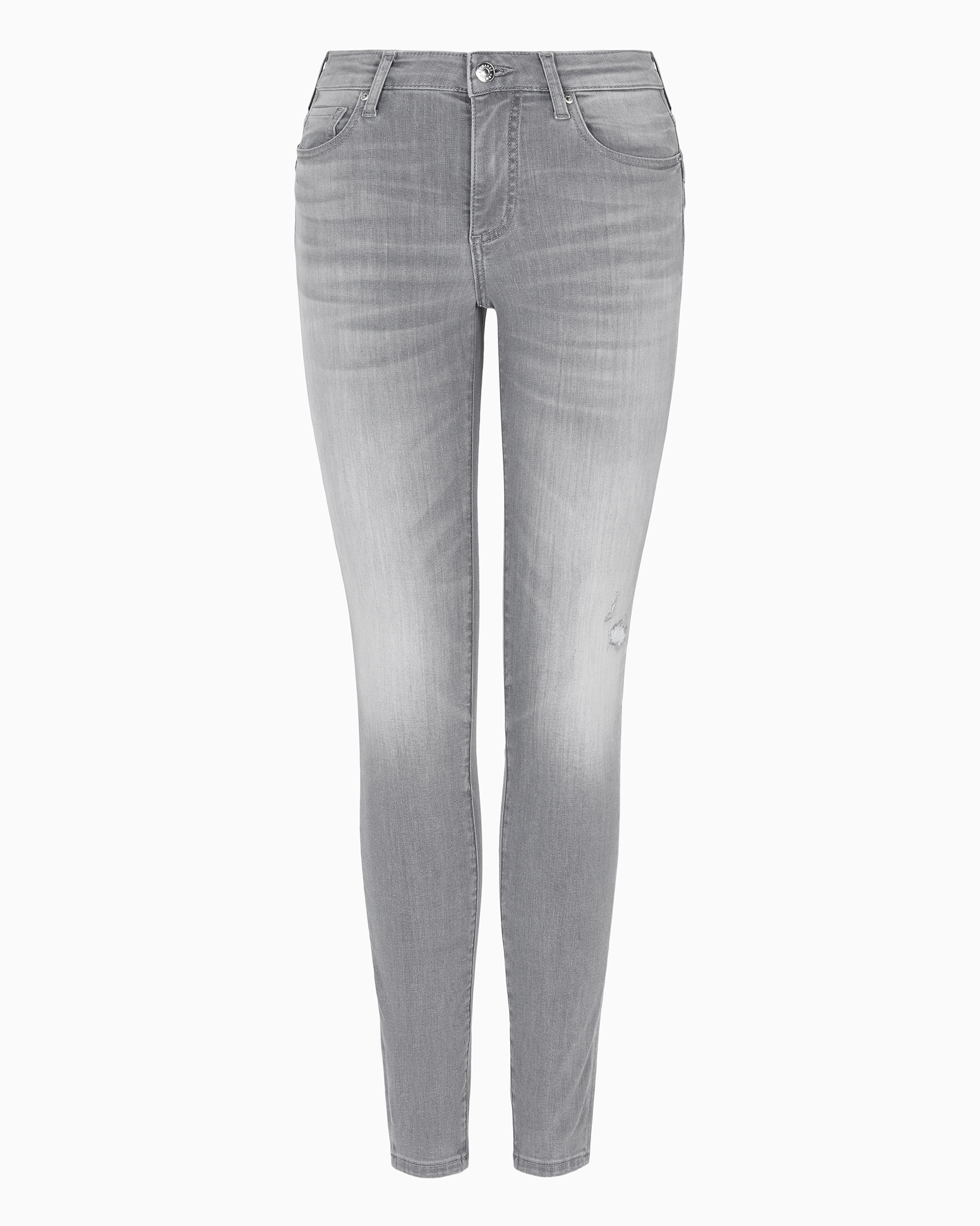 Armani Exchange Official Store Super Skinny Jeans In Light Gray