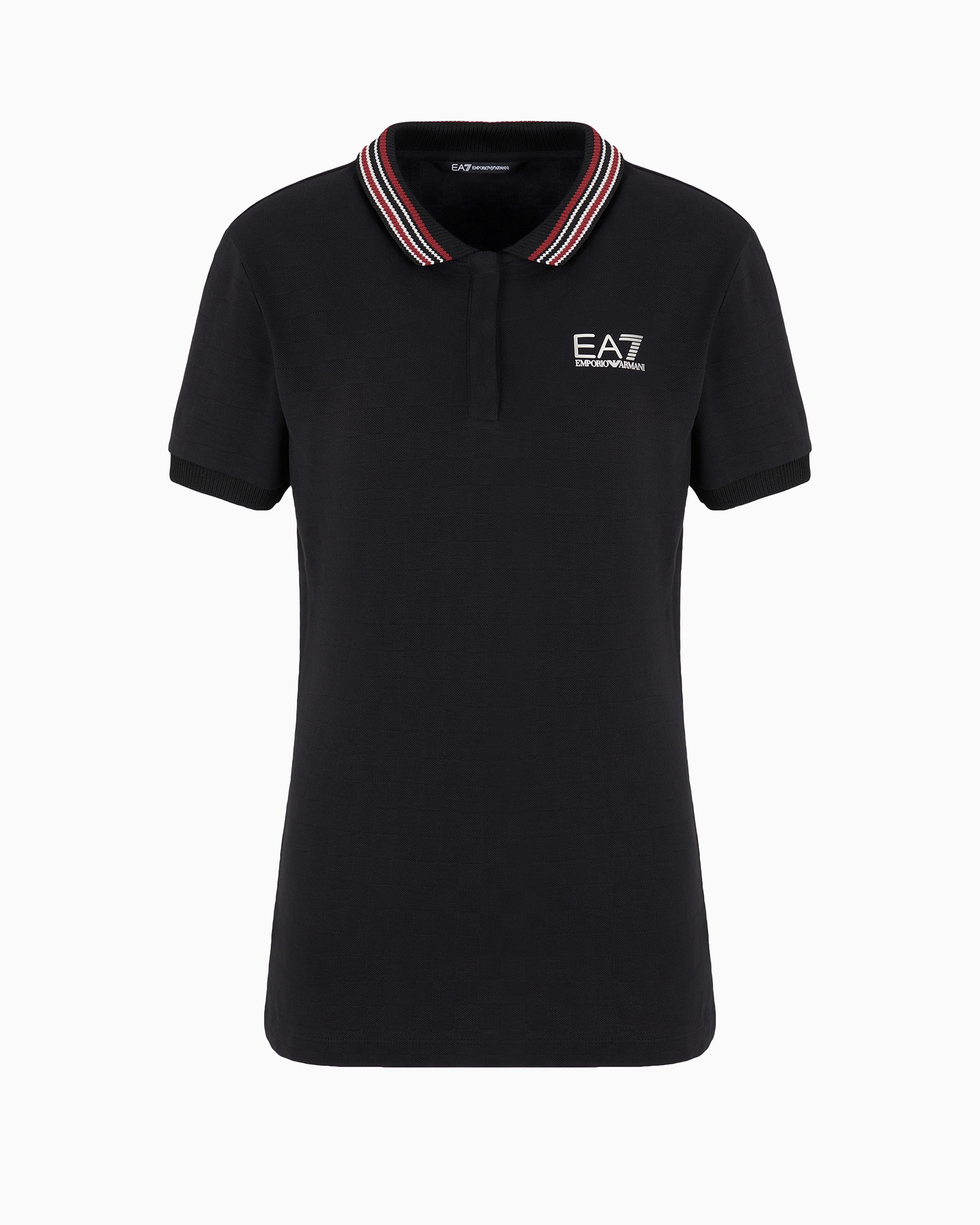 Shop Ea7 Golf Pro Short-sleeved Cotton Polo Shirt In Black