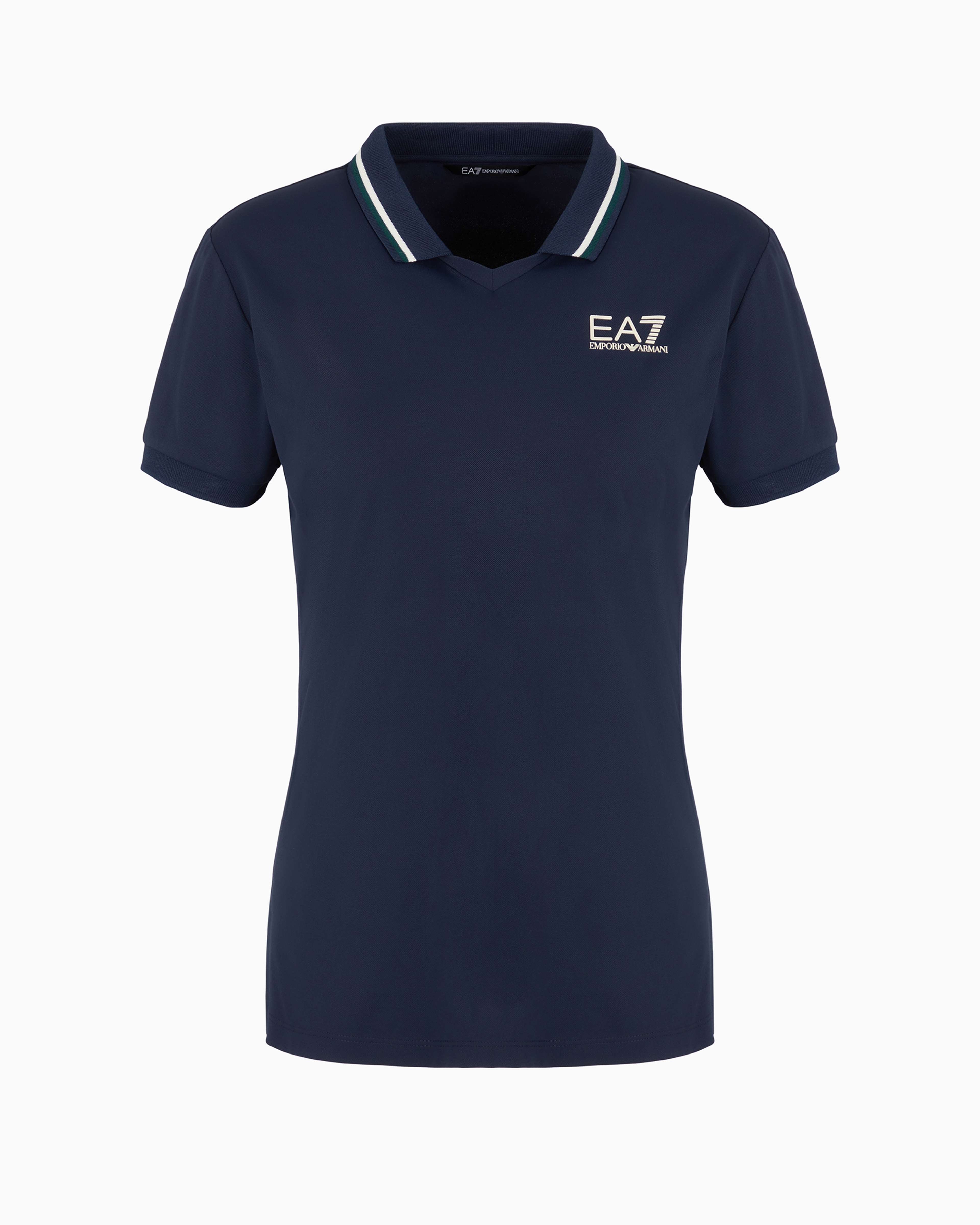 Shop Ea7 Golf Pro Short-sleeved Polo Shirt In Ventus7 Technical Fabric In Blue