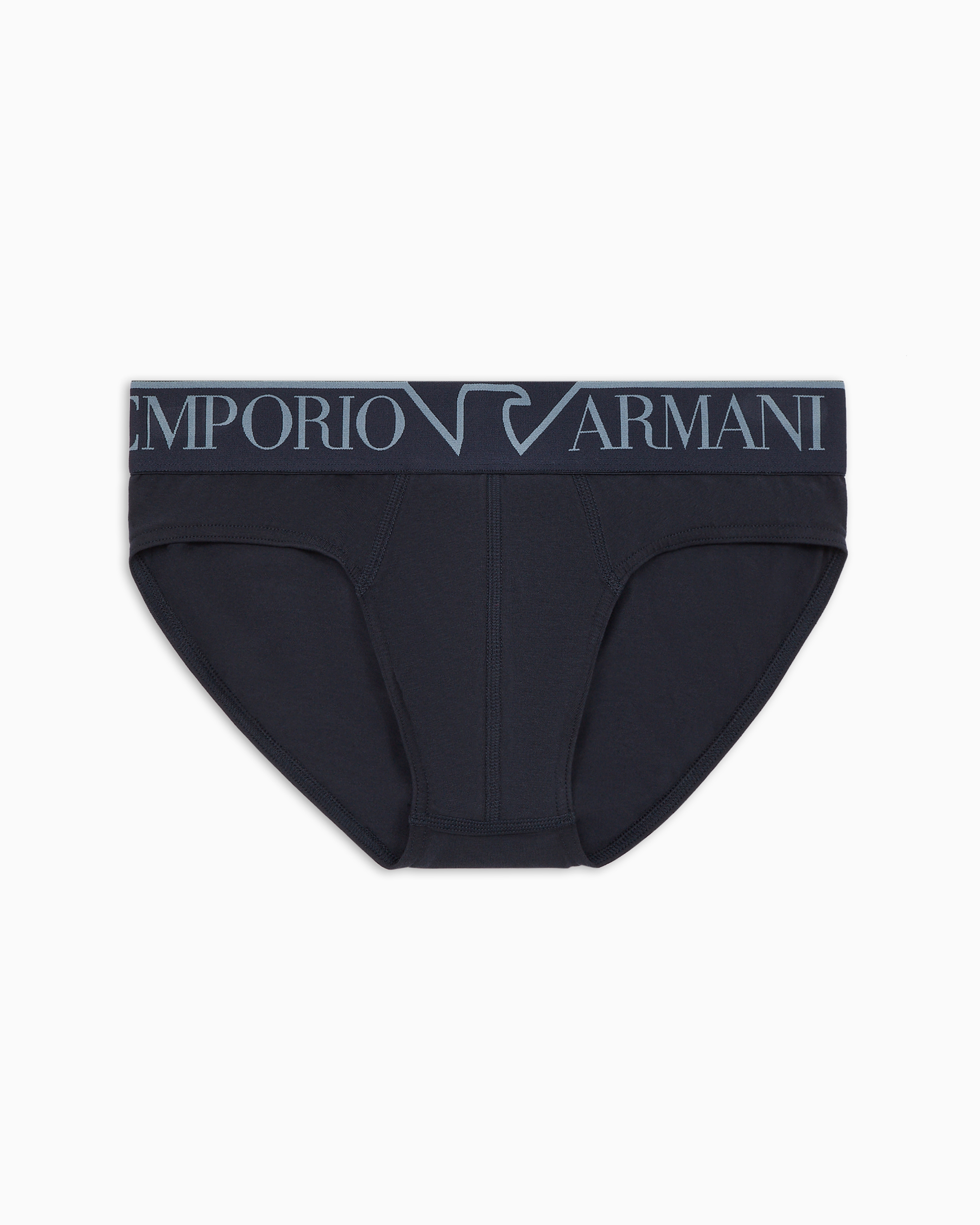 Shop Emporio Armani Asv Slip Aus Bio-baumwolle Mit Megalogo In Blau