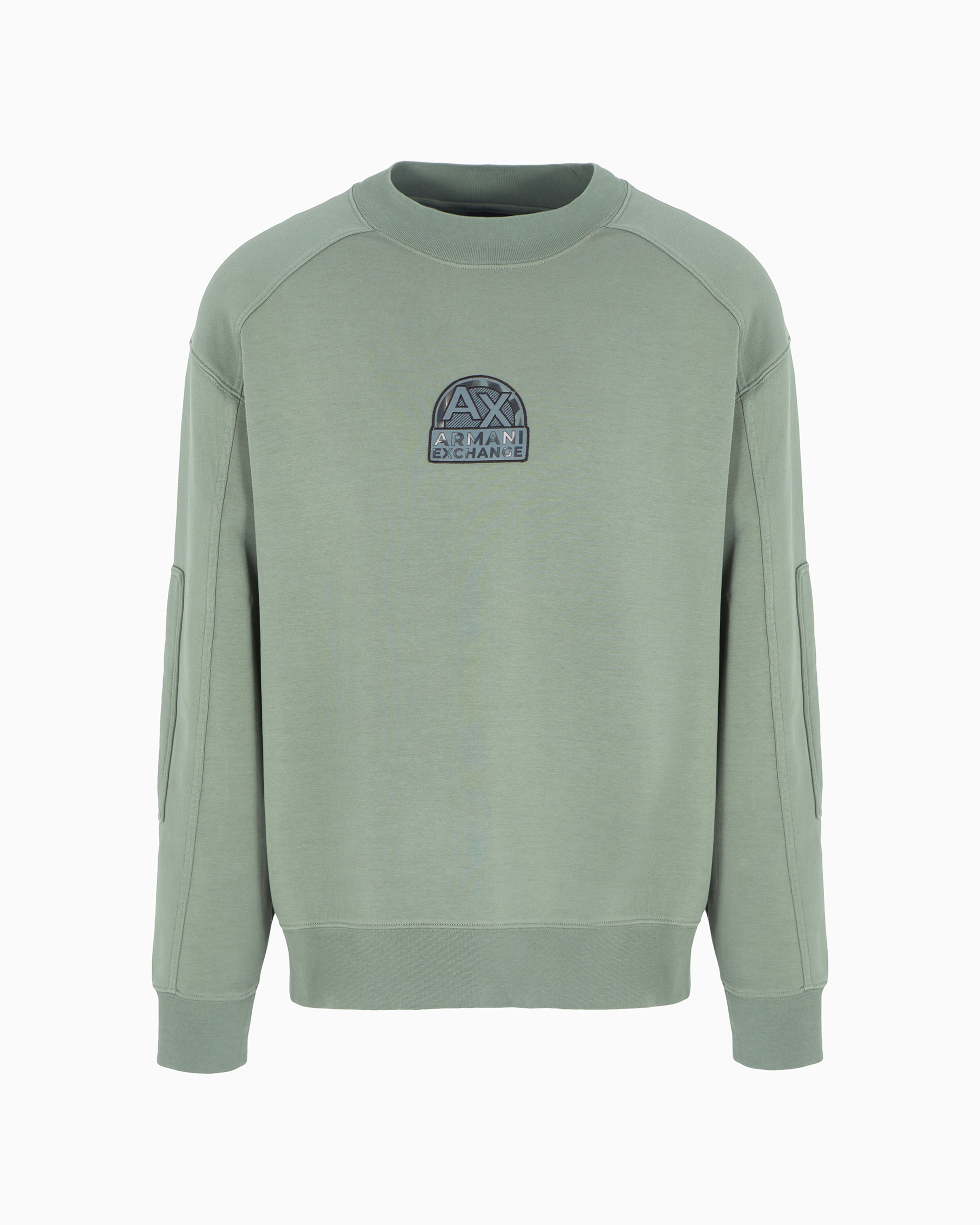 Armani Exchange Official Store Sweatshirts Without Hood In Light Green