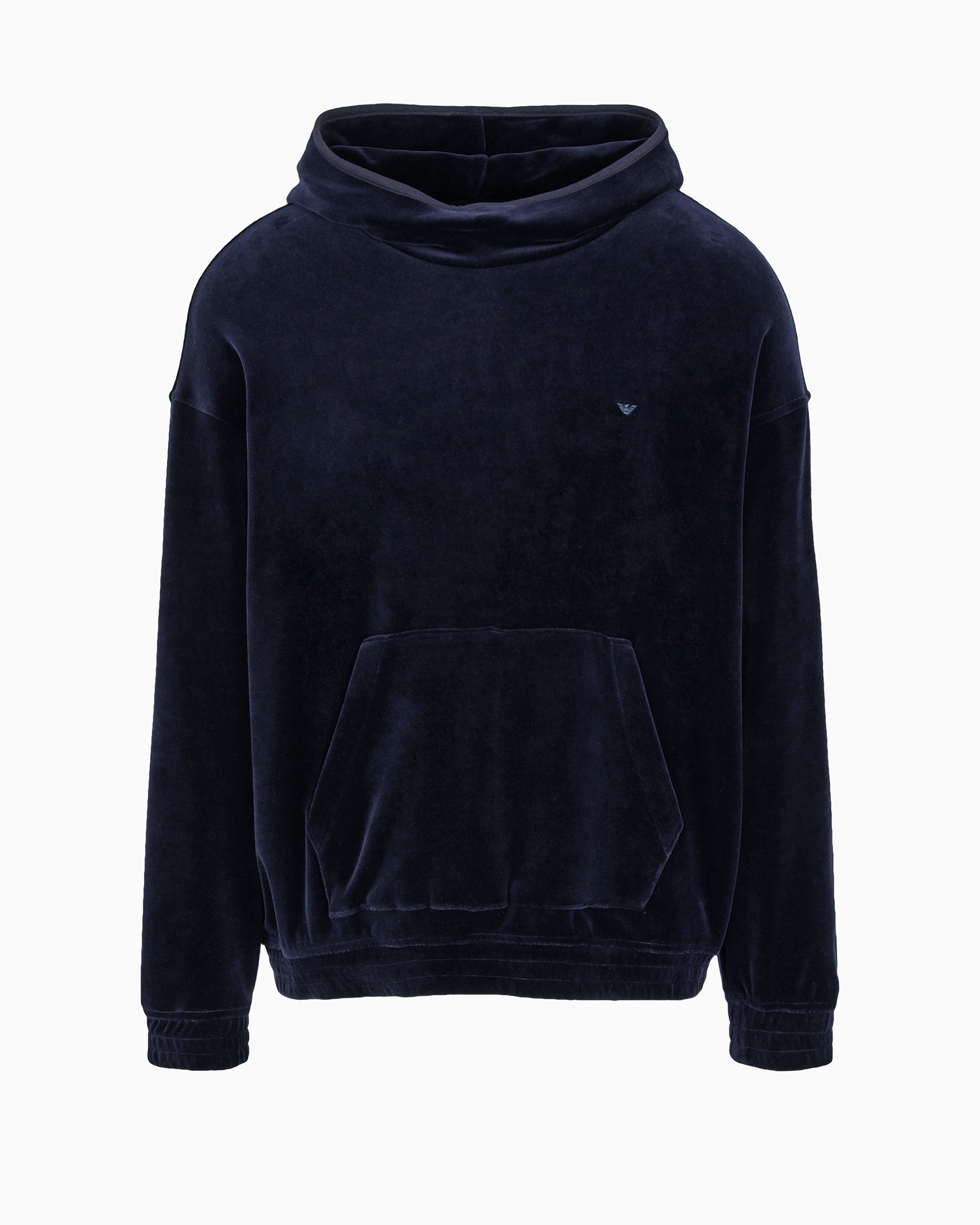 Emporio armani chenille zip hooded sweatshirt sale