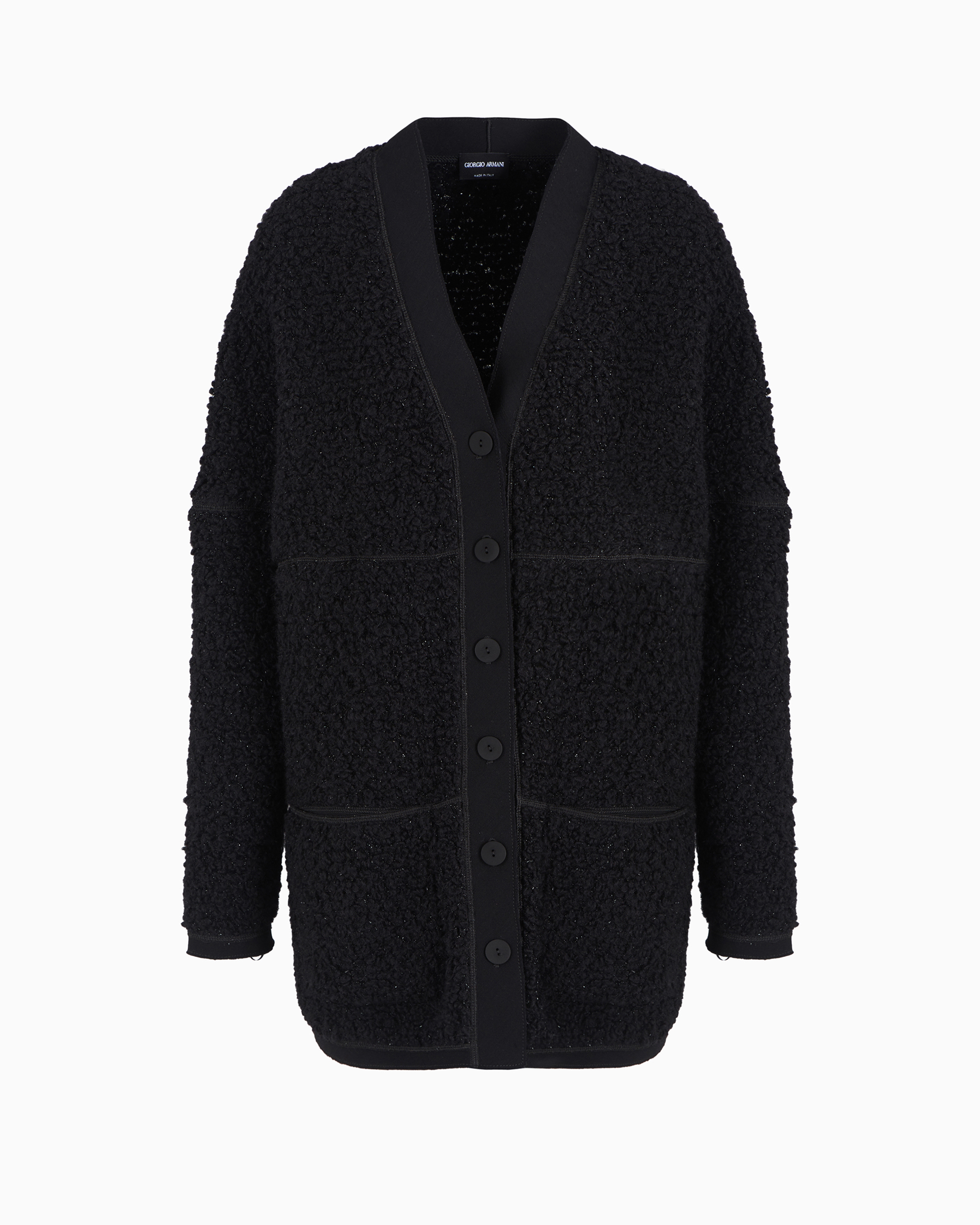 Giorgio Armani Wool Blend Cardigan In Black