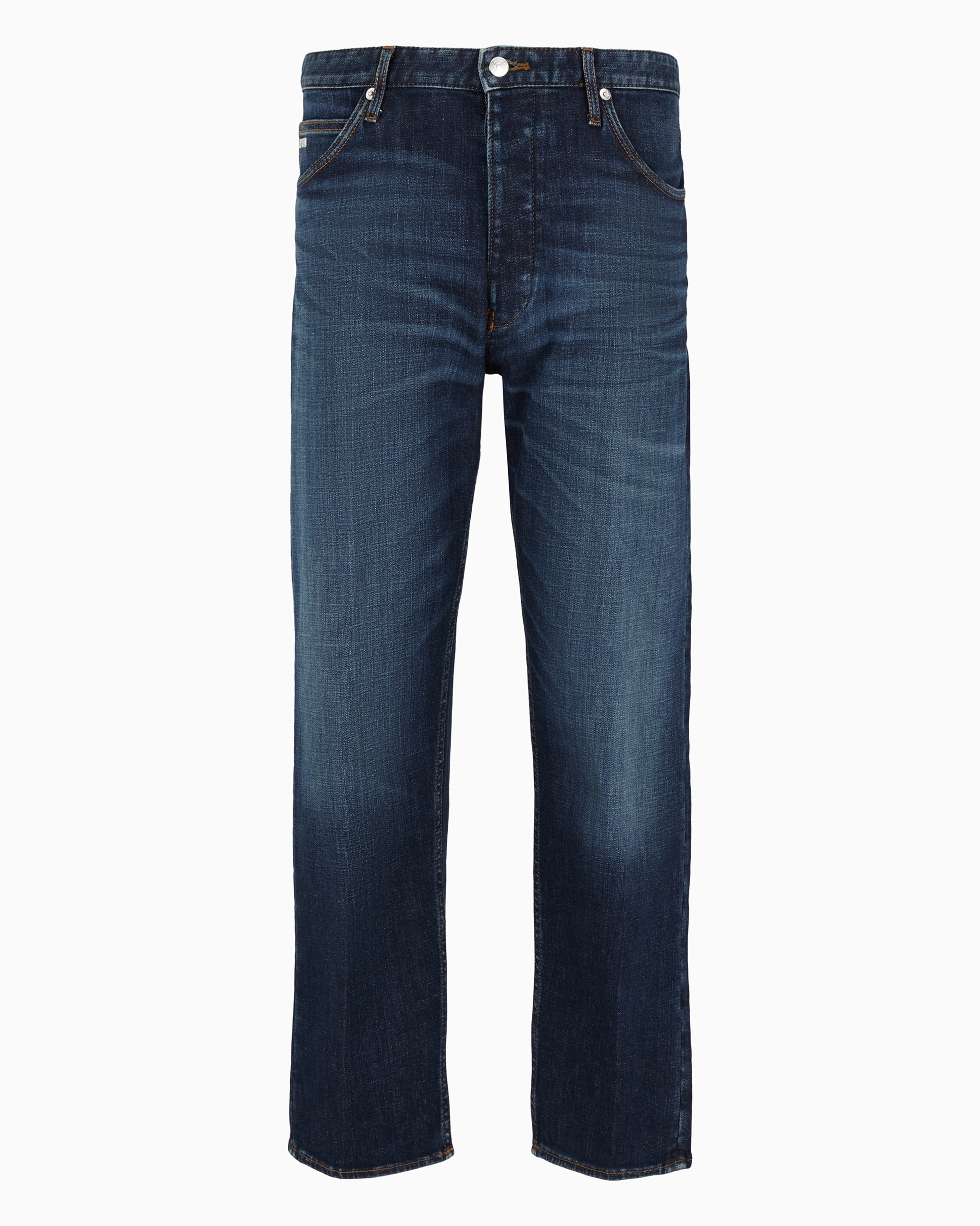 Emporio Armani Official Store J69 Loose-fit Jeans In Stone-wash Stretch Denim With A Dirty-effect Treatment In Medium Blue