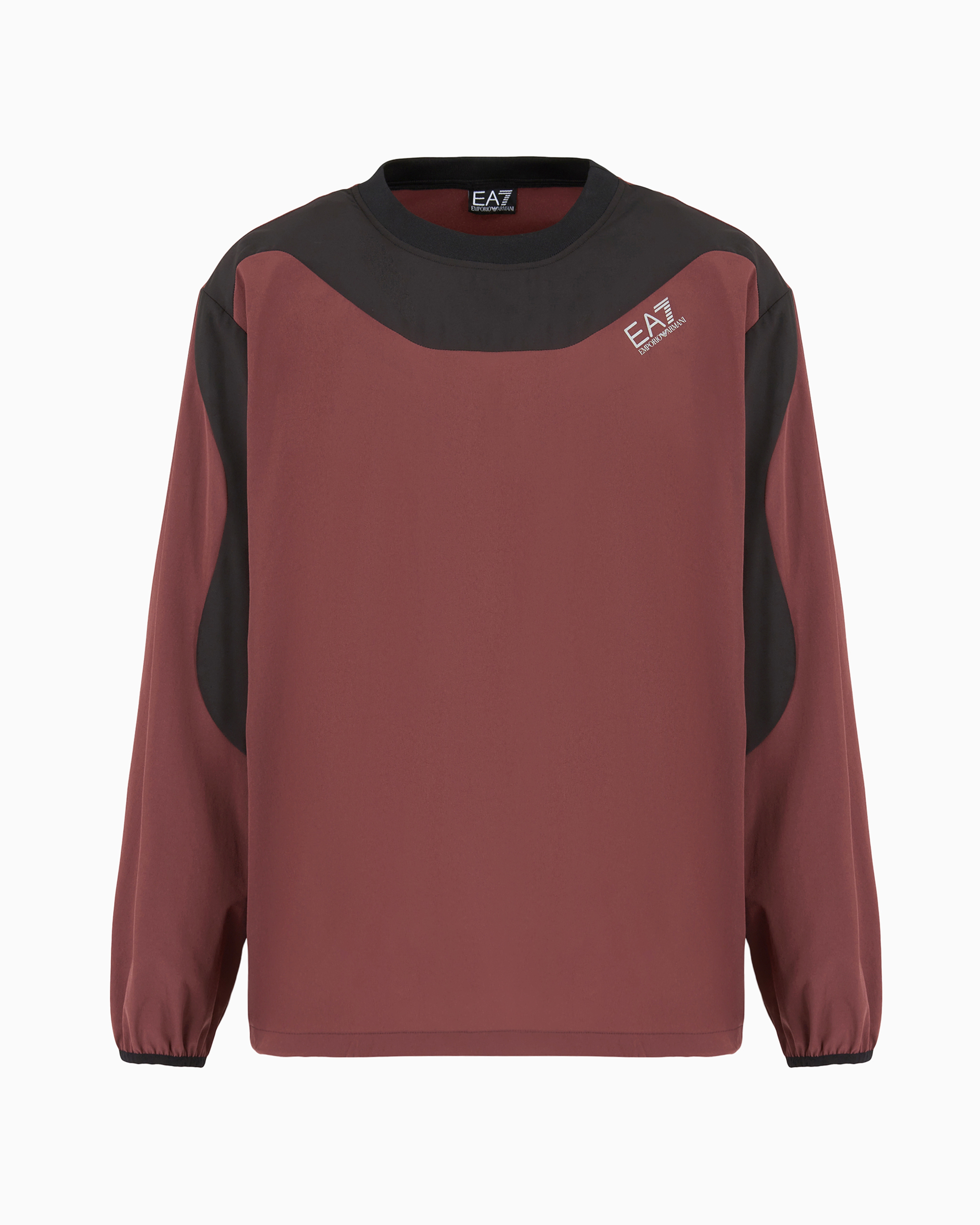 Ea7 Official Store Dynamic Athlete Crew-neck Sweatshirt In Ventus7 Technical Fabric In Brown