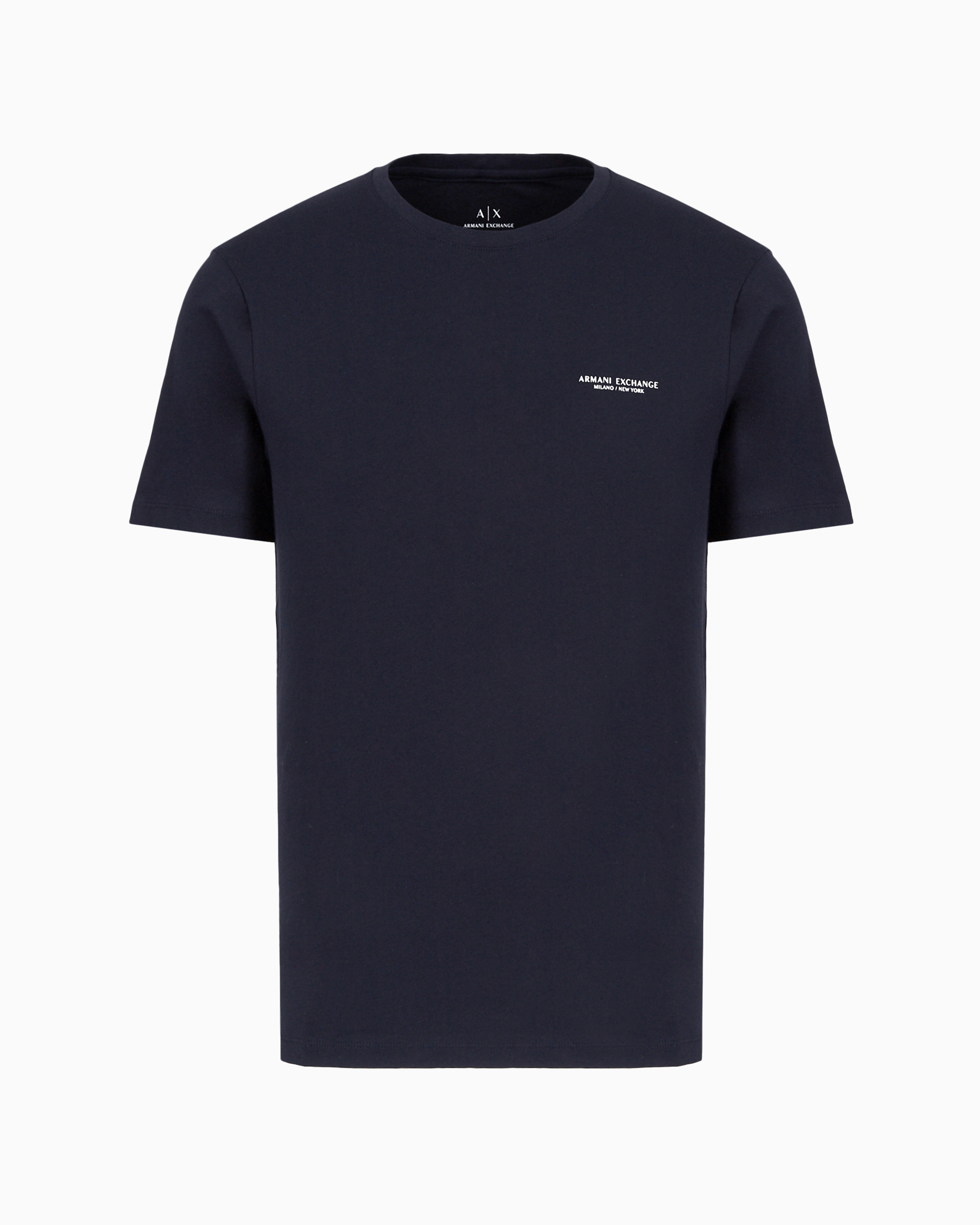 Armani Exchange Regular Fit T-shirt With Logo In Navy Blue