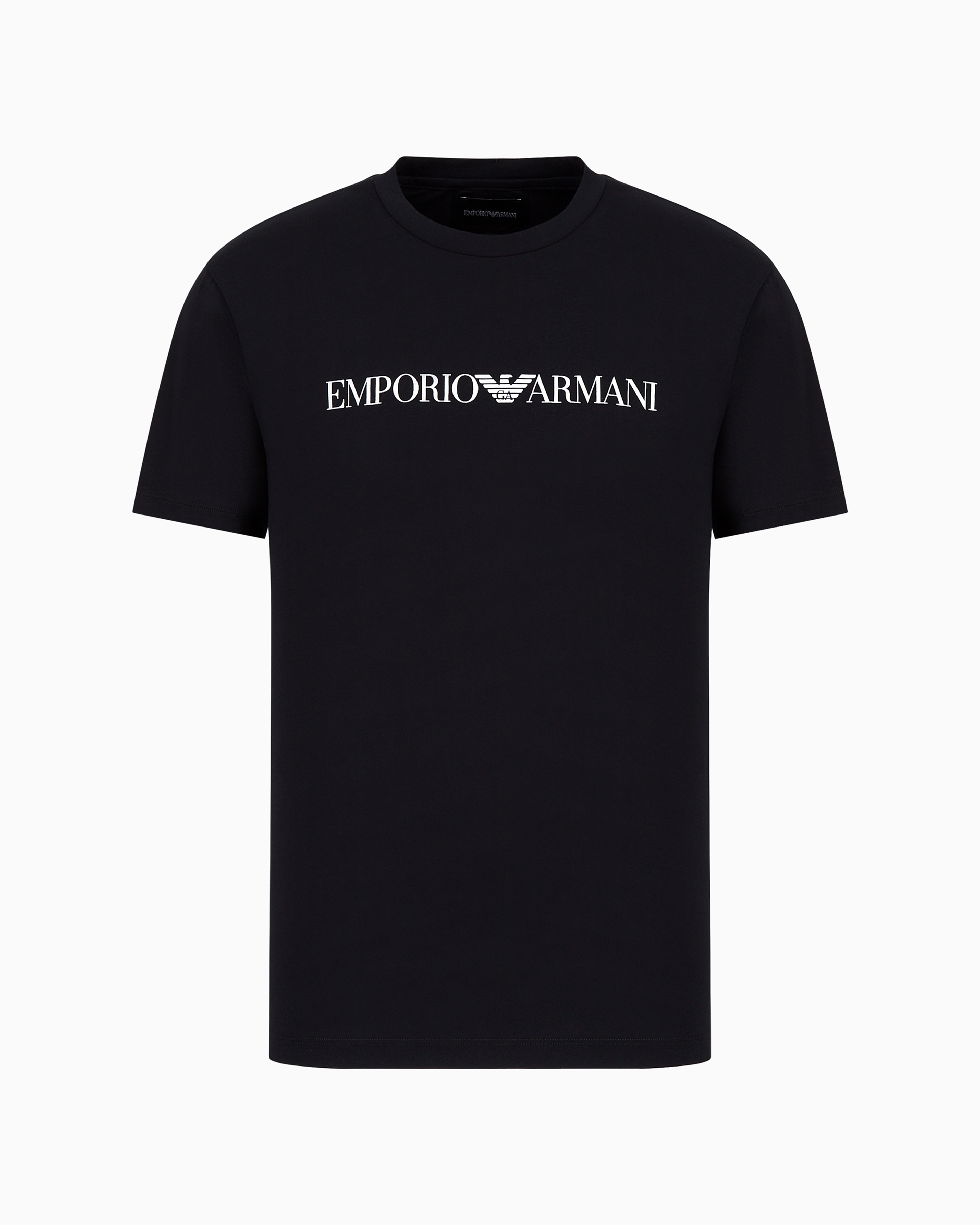 Emporio Armani T-shirt With Round Neck And Short Sleeves In Navy Blue