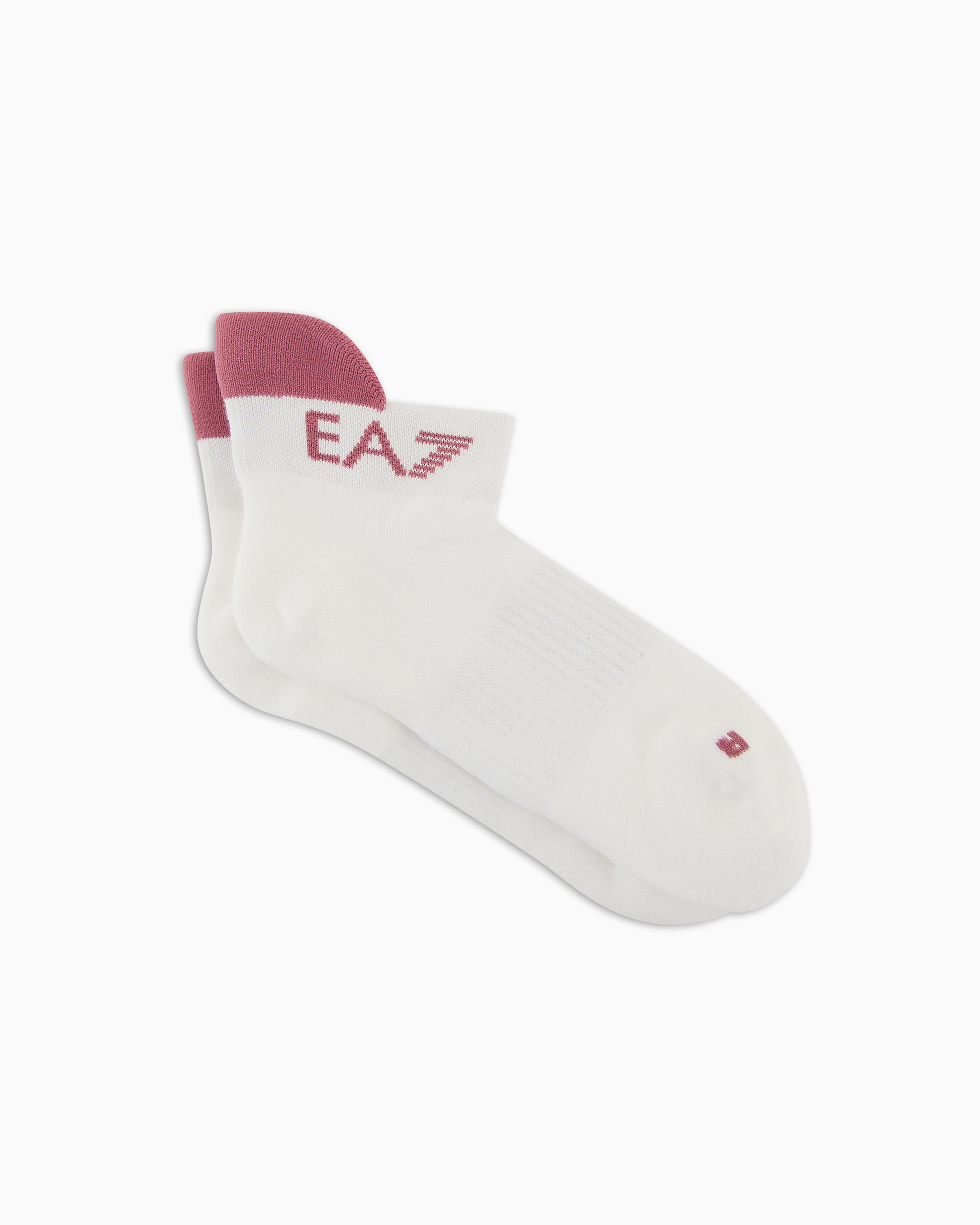 Shop Ea7 Tennis Pro Cotton-blend Ankle Socks In White