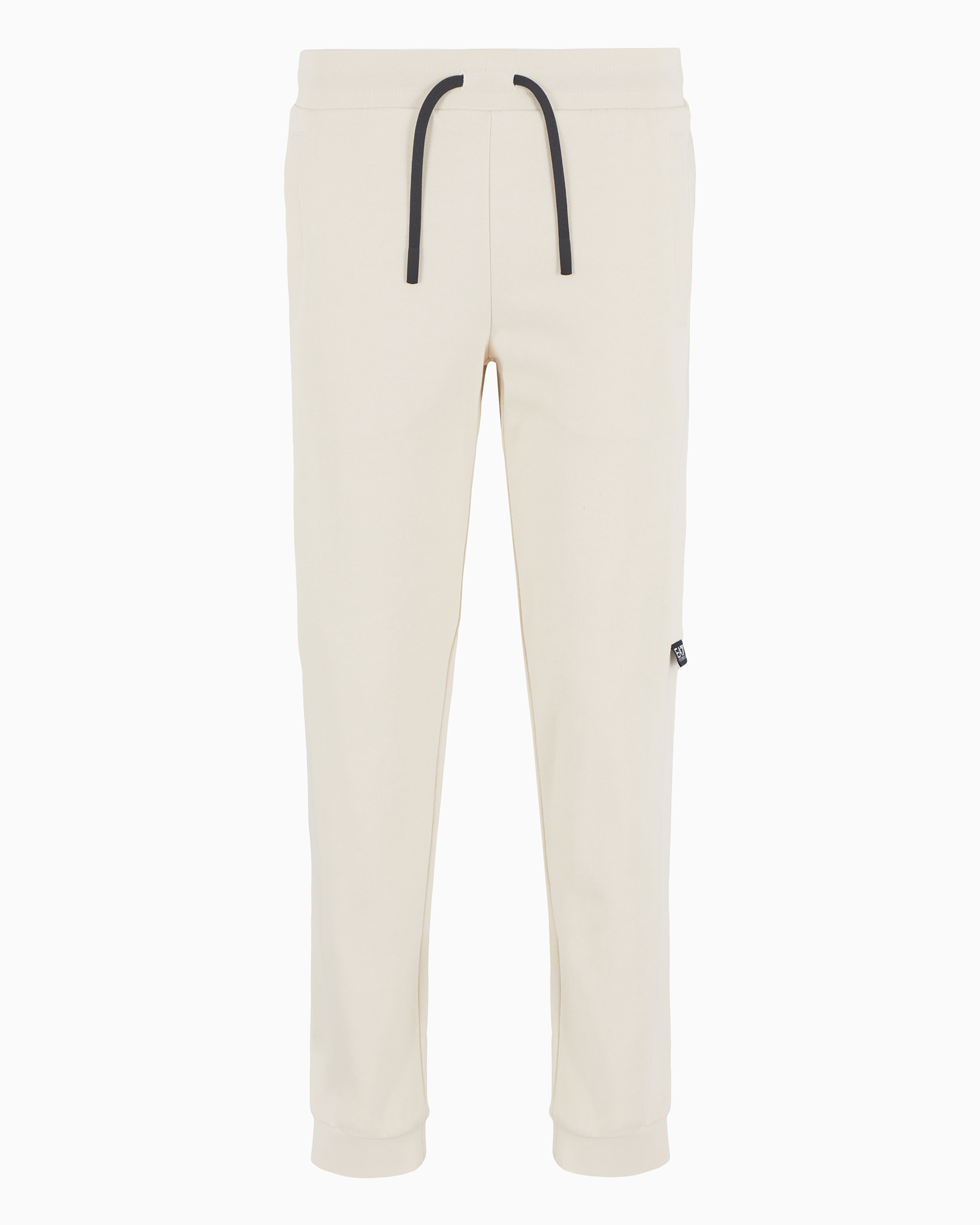 Ea7 Logo Series Cotton Joggers In Beige