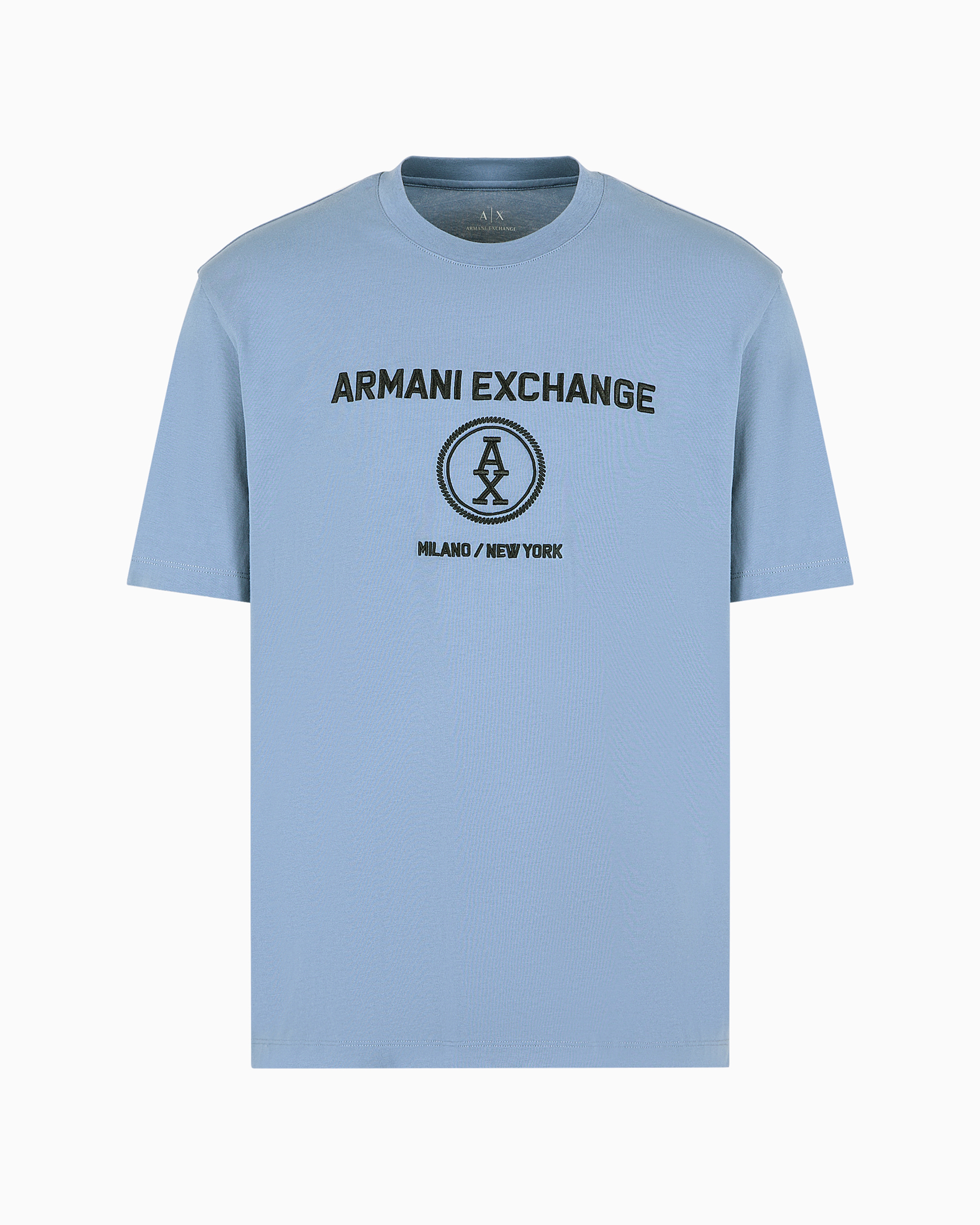 Armani Exchange Official Store Regular Fit T-shirts In Azure