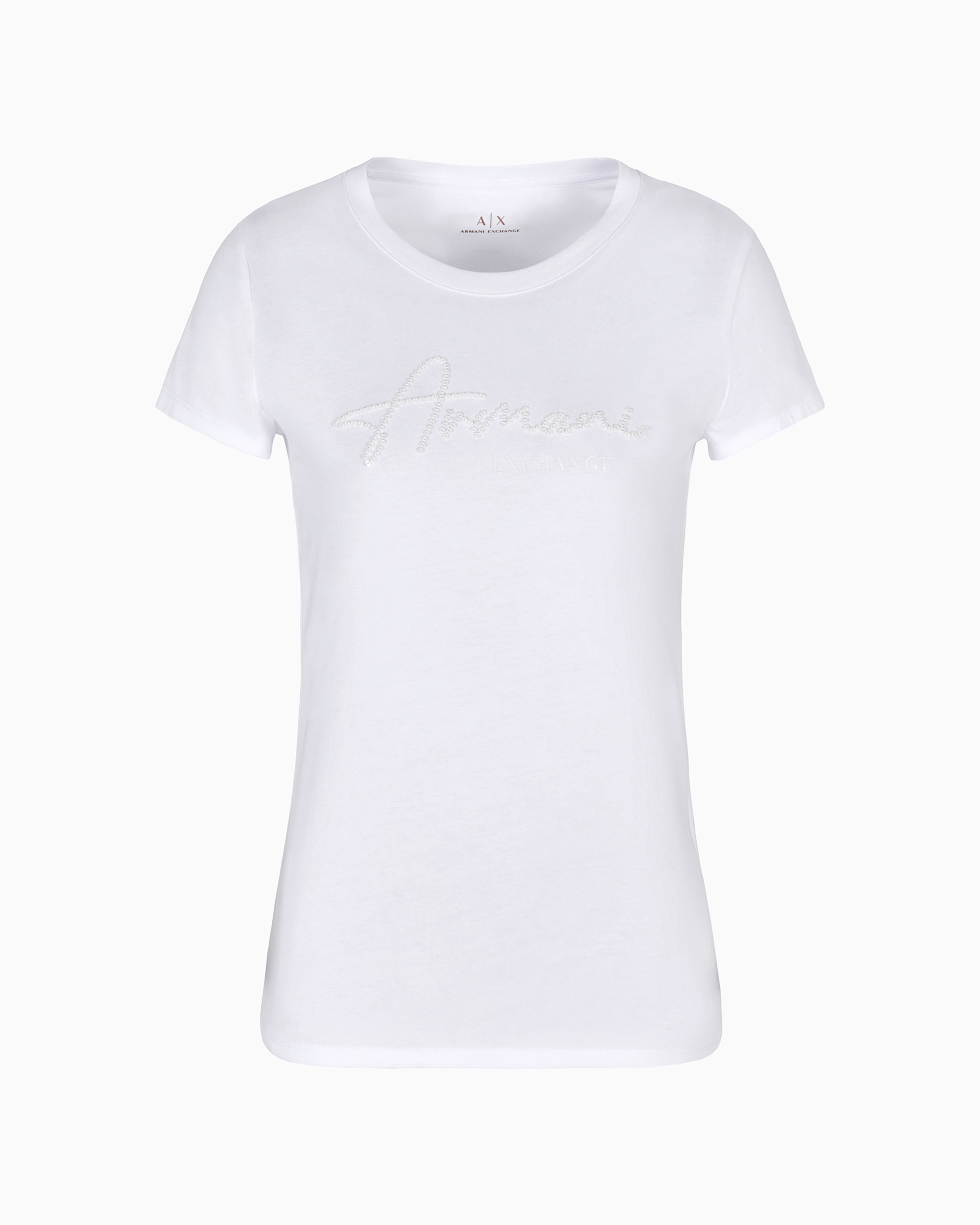 Armani Exchange Official Store Slim Fit T-shirts In White