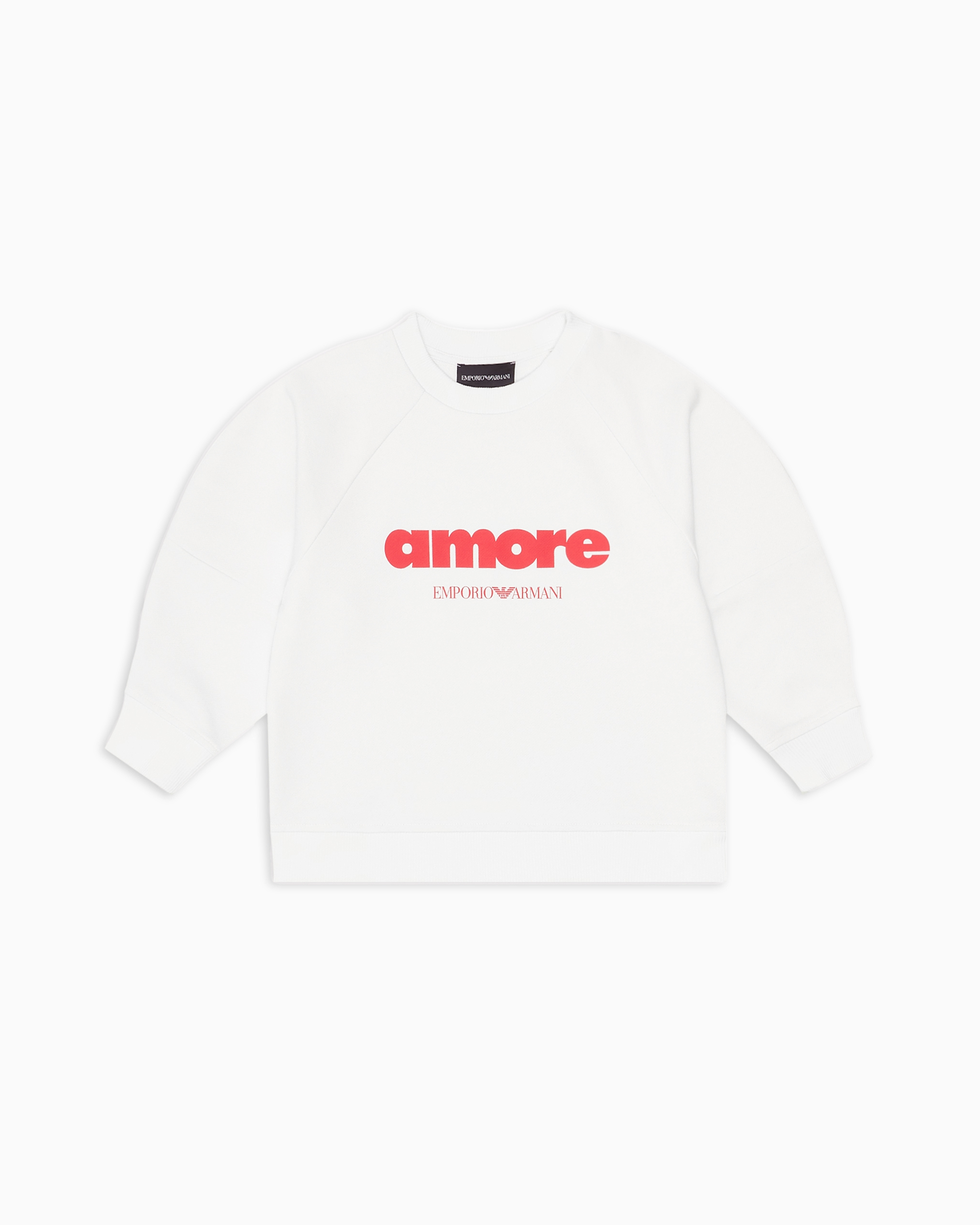 Emporio Armani Official Store Asv Amore Printed Organic Jersey Sweatshirt In White