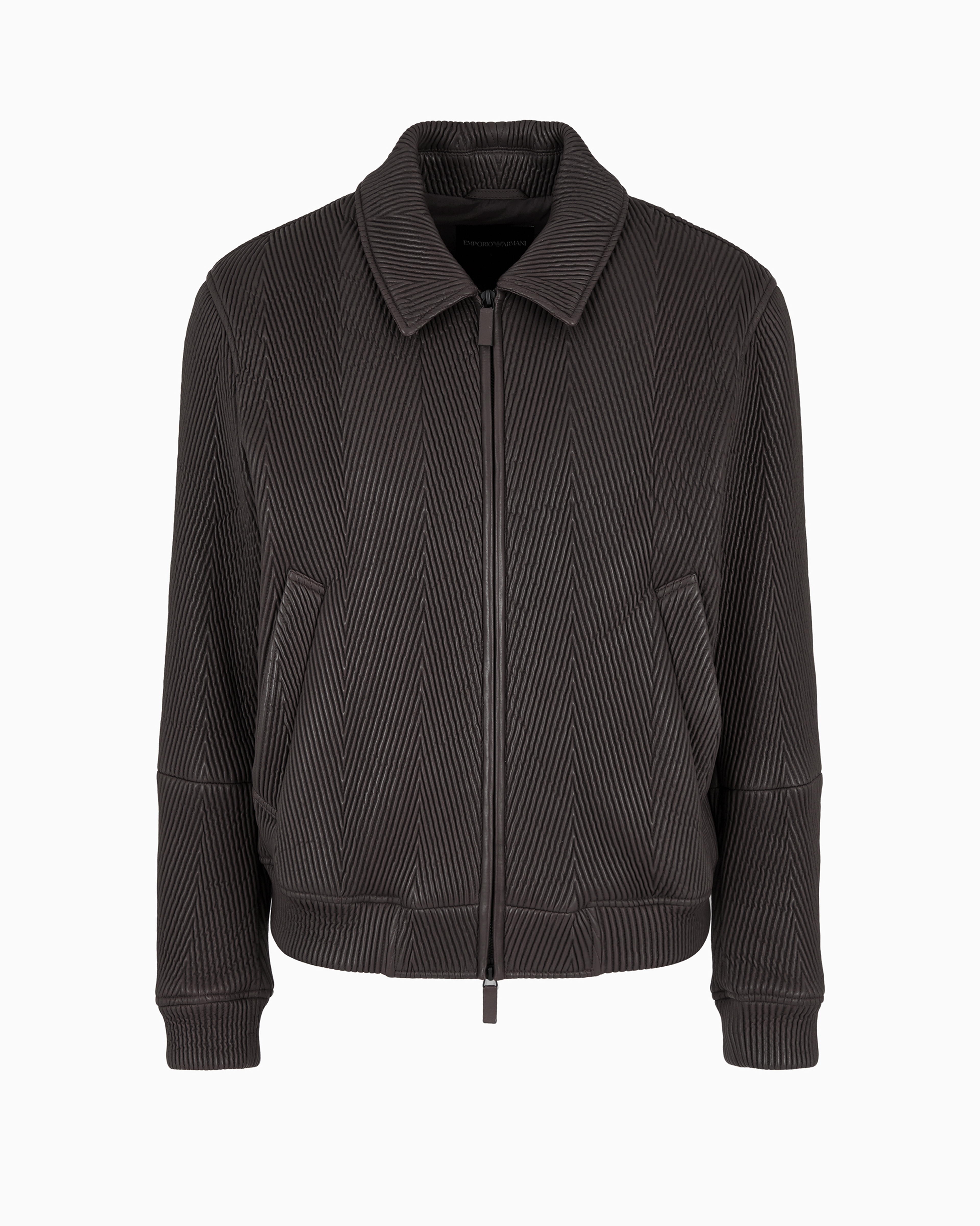 Quilted nappa lambskin relaxed-fit blouson with chevron motif