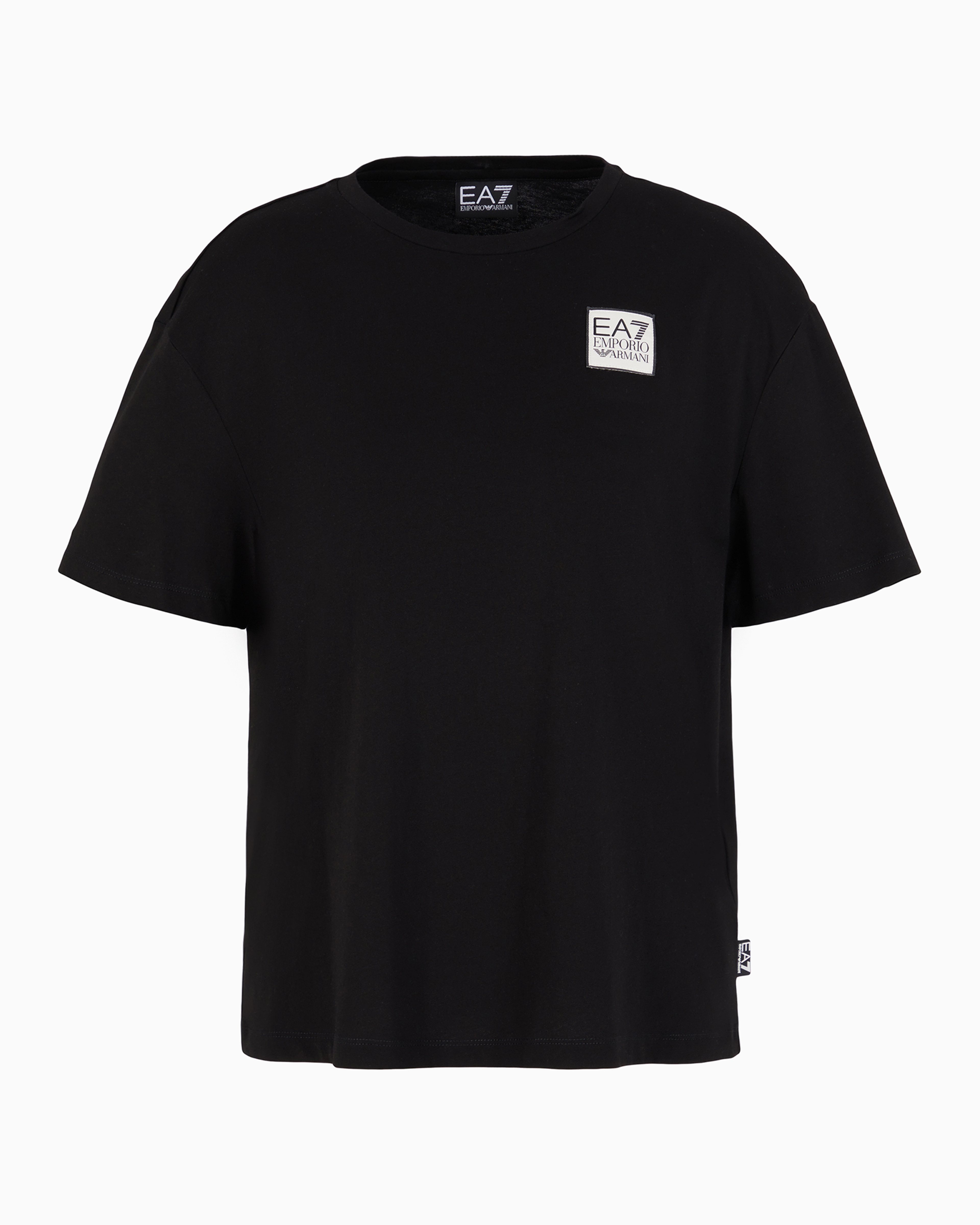 Ea7 Official Store Contemporary Sport Kurzarm-t-shirt Aus Baumwolle In Black