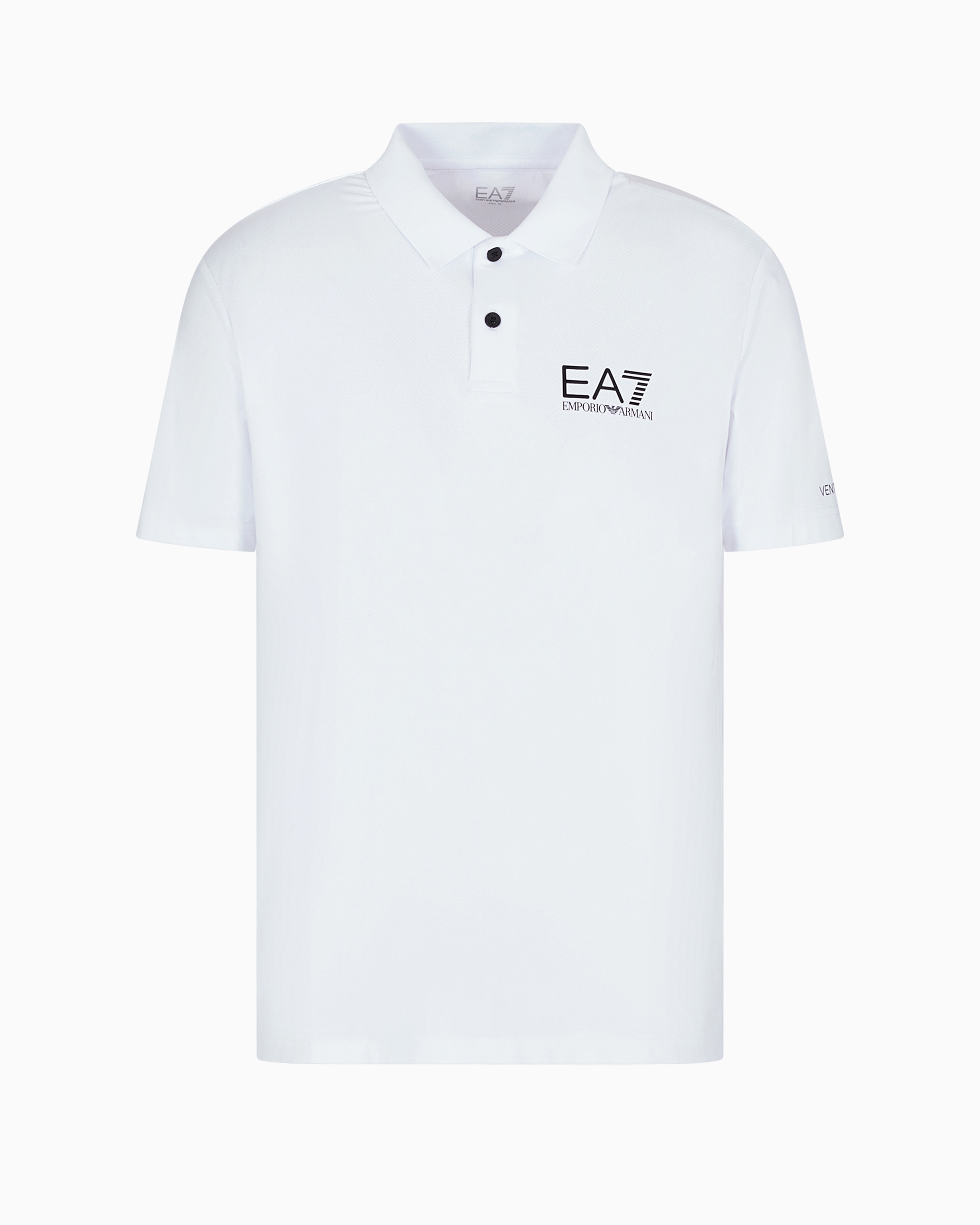 Ea7 Tennis Pro Polo Shirt In Ventus7 Technical Fabric In White