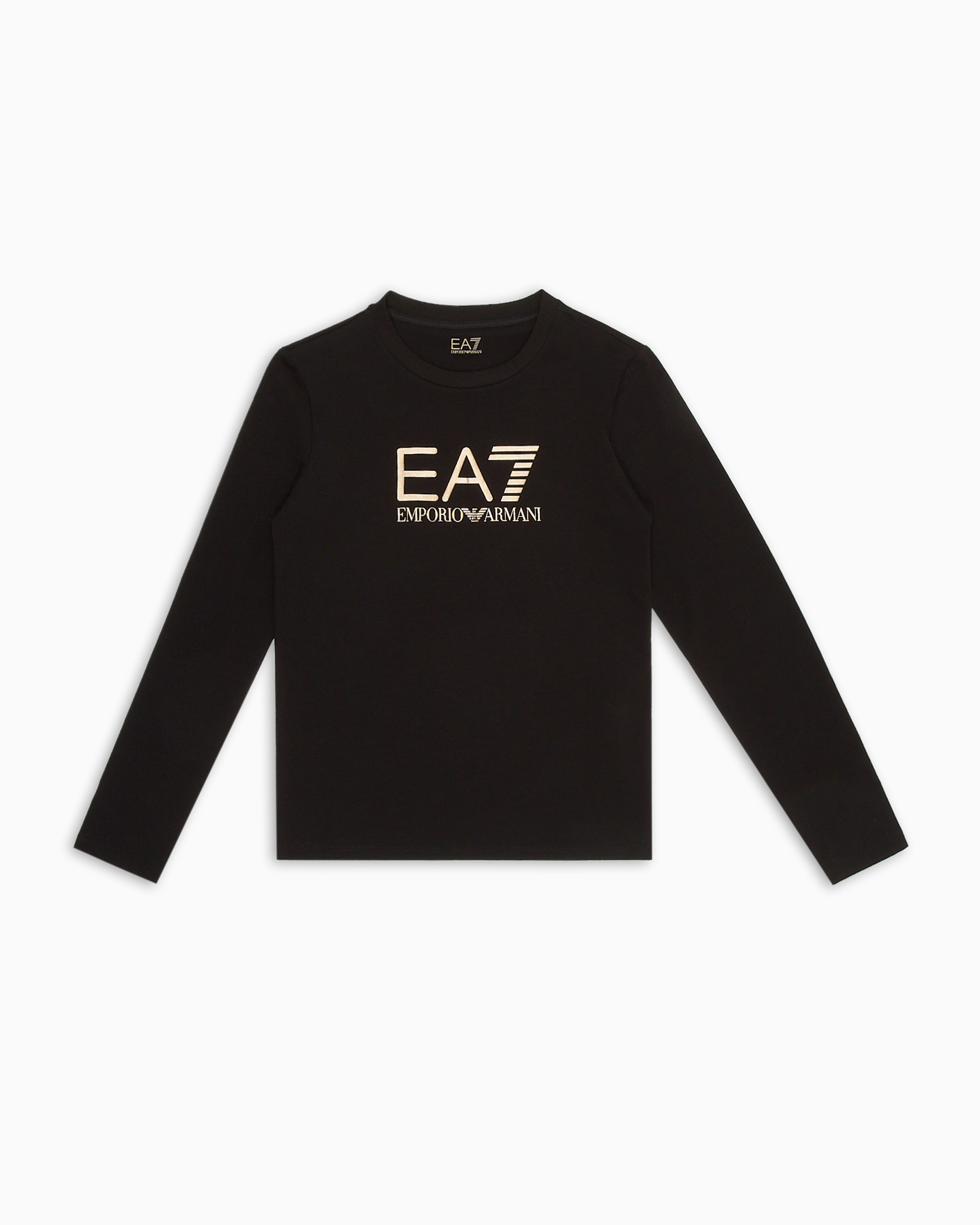 EA7 SHINY GIRL STRETCH-COTTON, CREW-NECK T-SHIRT 