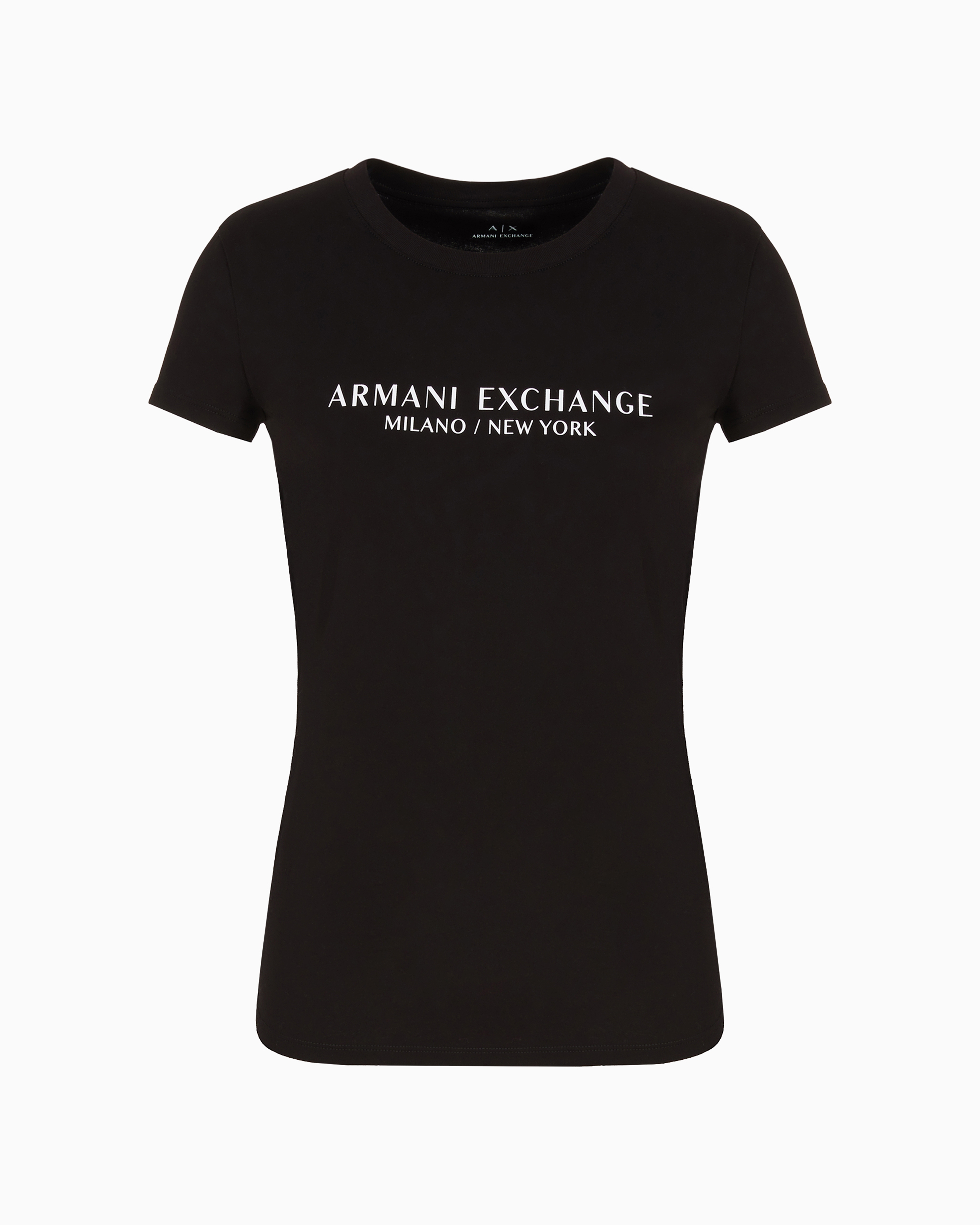Armani Exchange Slim Fit T-shirt With Milan New York Print In Black