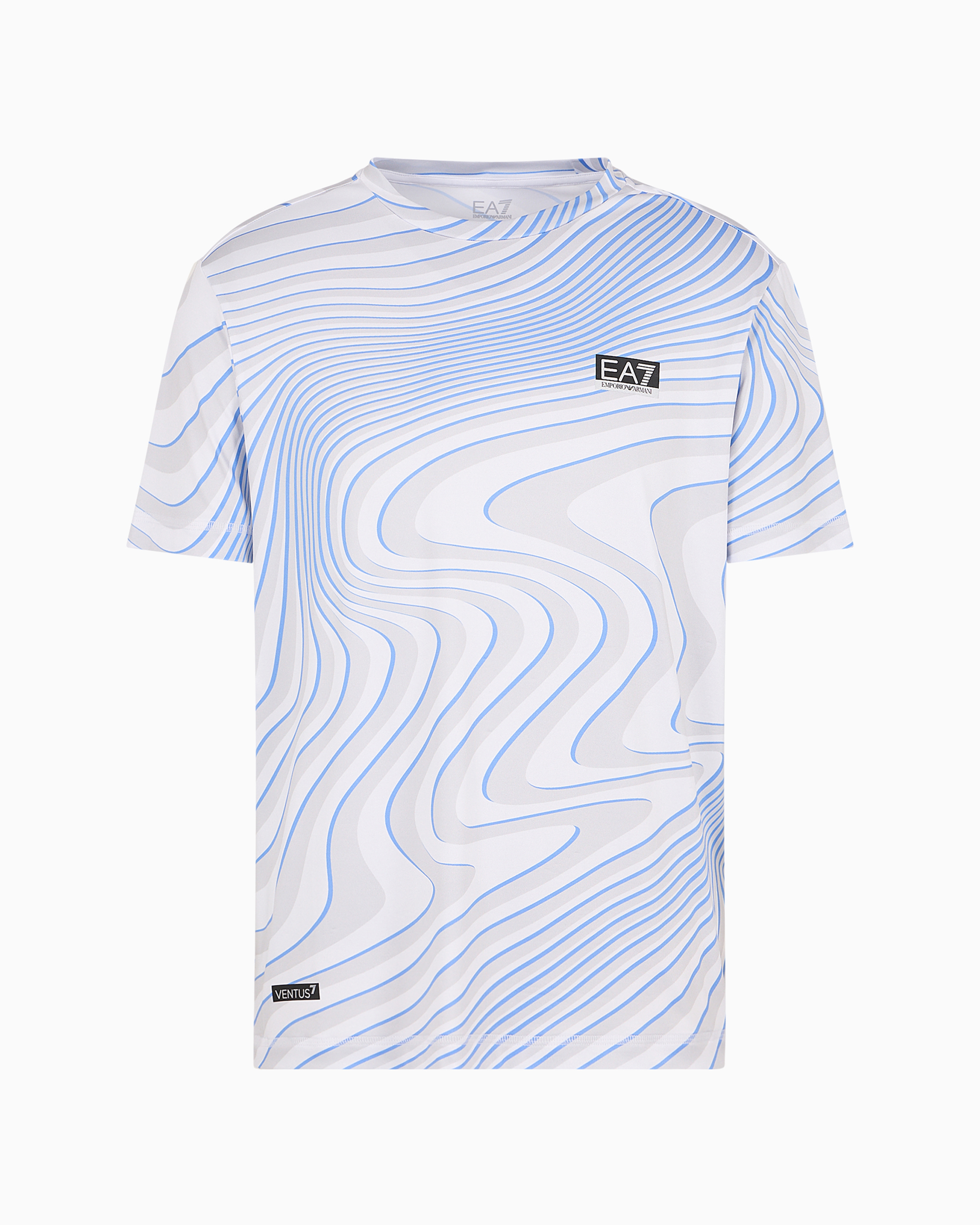 Ea7 Dynamic Athlete Crew-neck T-shirt In Ventus7 Technical Fabric In Grey