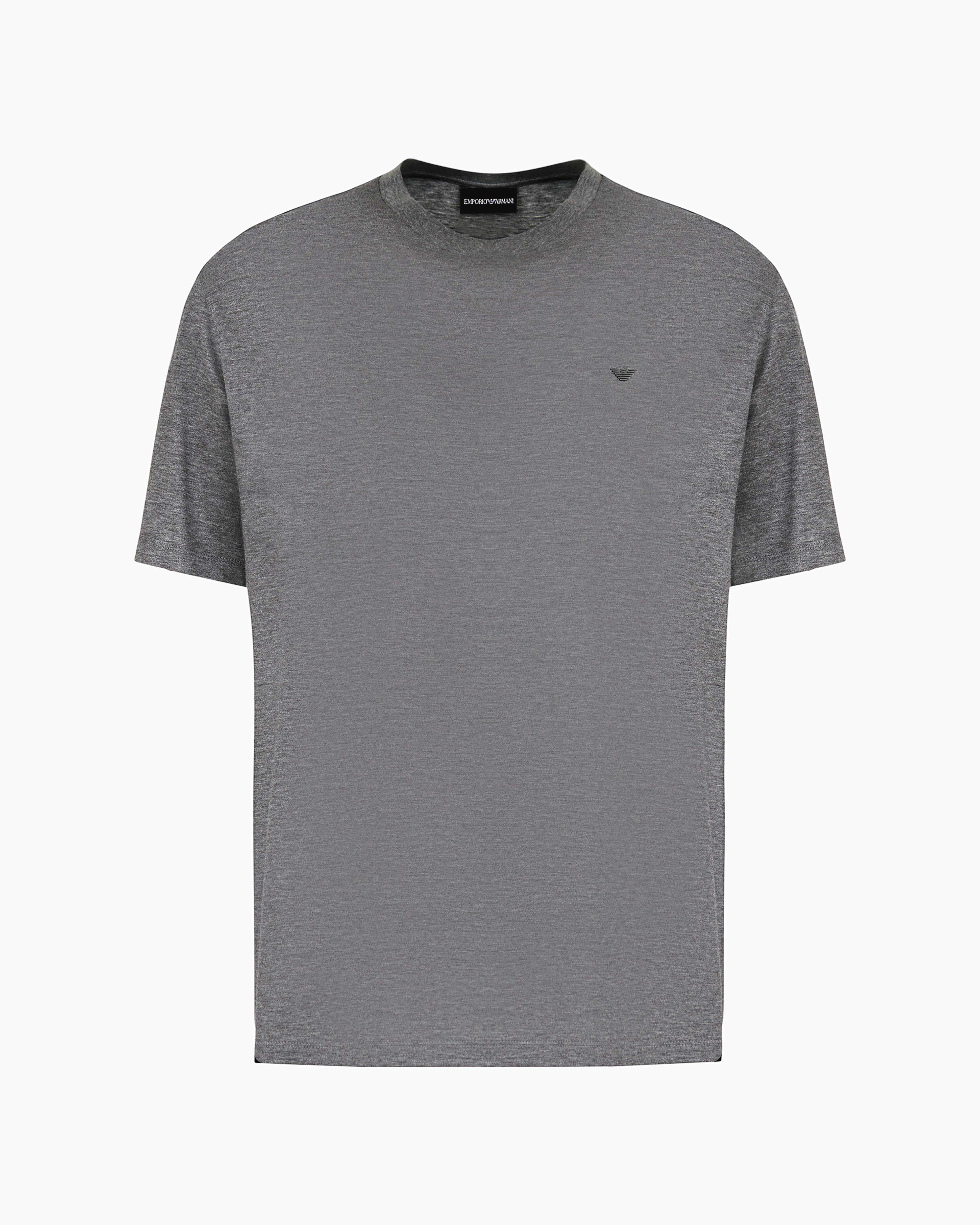 Emporio Armani Official Store Travel Essentials Lyocell-blend Jersey T-shirt In Gray
