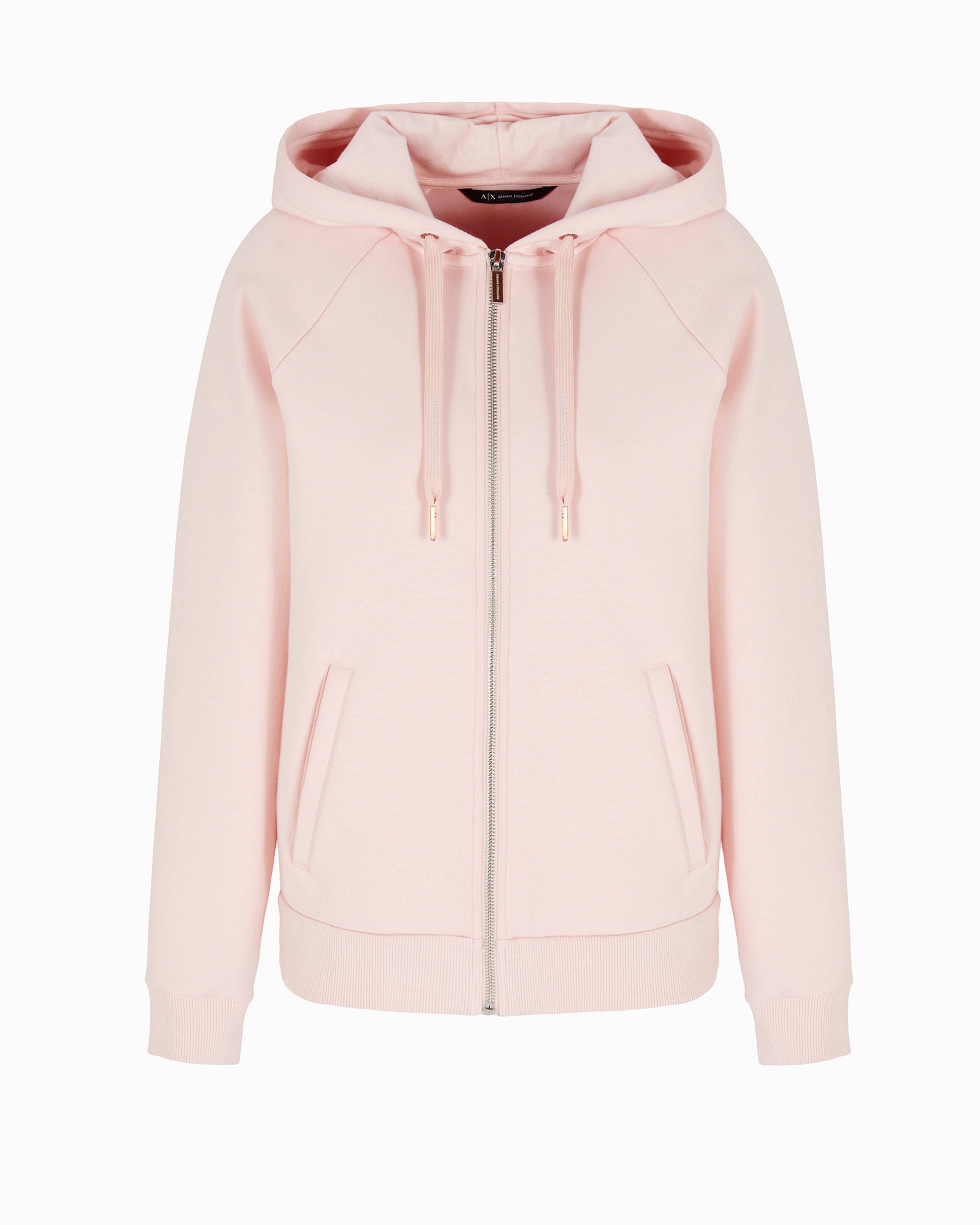 Armani Exchange Official Store Zip-up Sweatshirts In Powder Pink