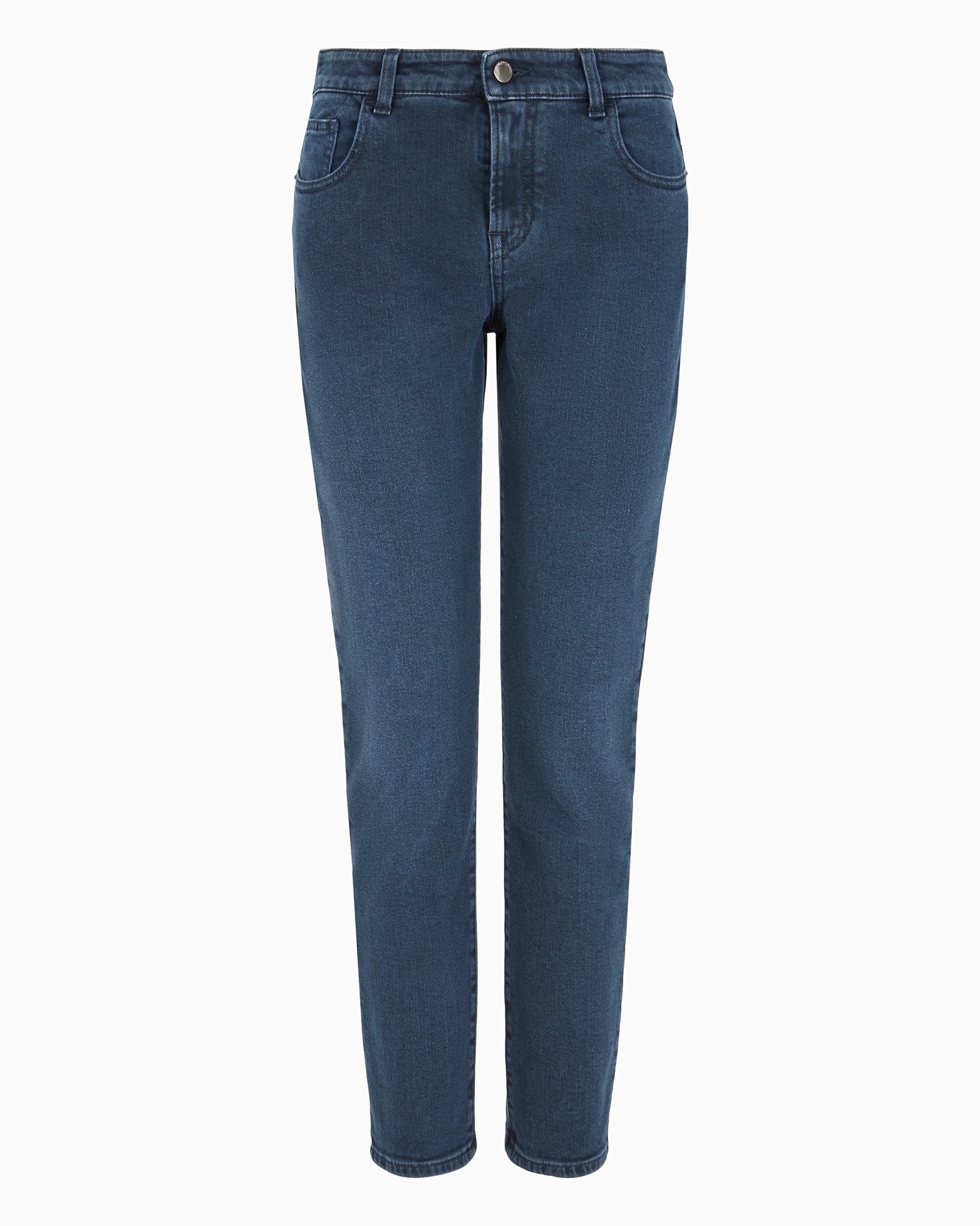 Shop Emporio Armani J36 Mid-rise, Straight-leg, Worn-look Denim Jeans In Blue