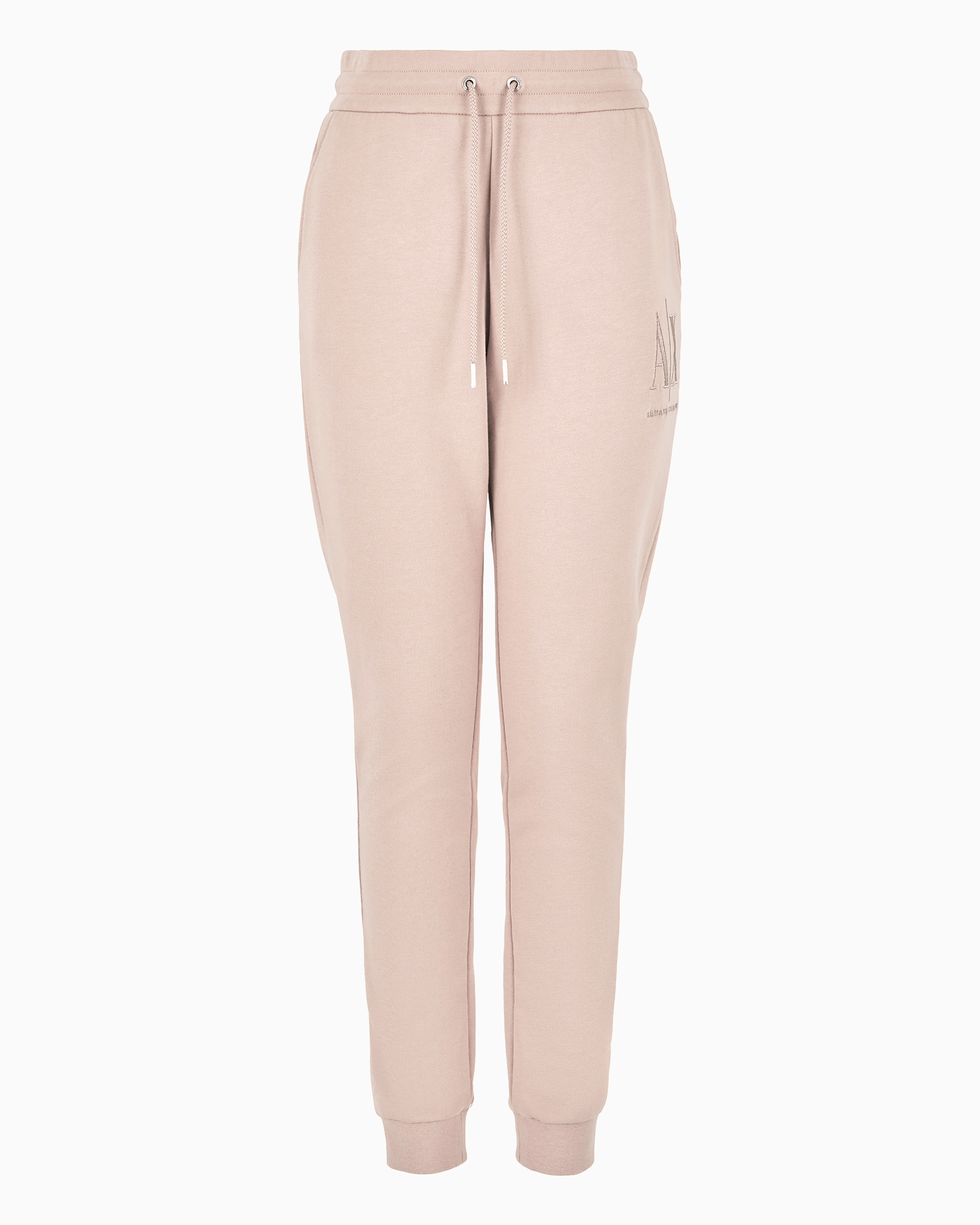 Shop Armani Exchange Soft Yarn Jogger Pants With Logo In Pink