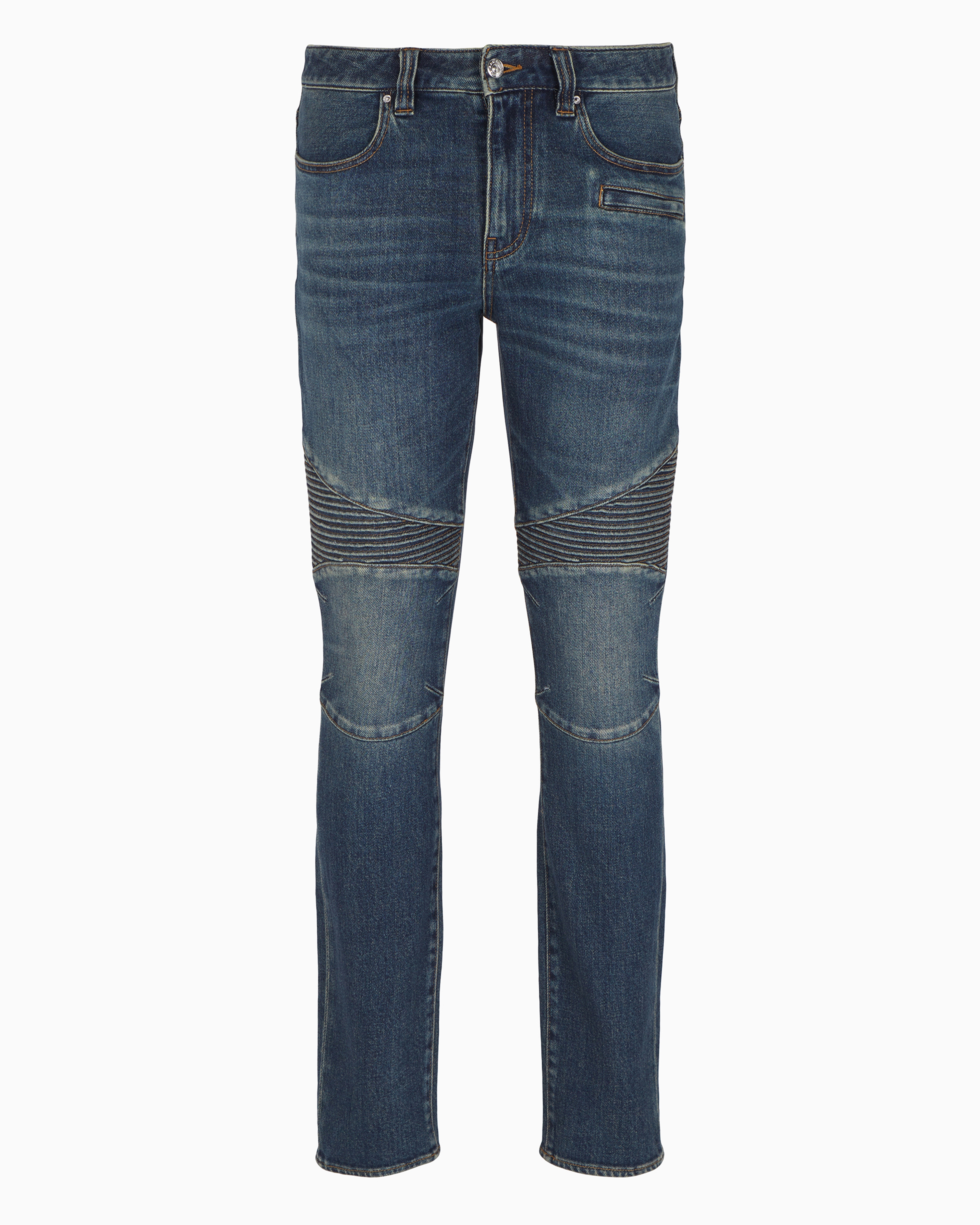 Armani Exchange Official Store Biker Jeans In Dark Blue