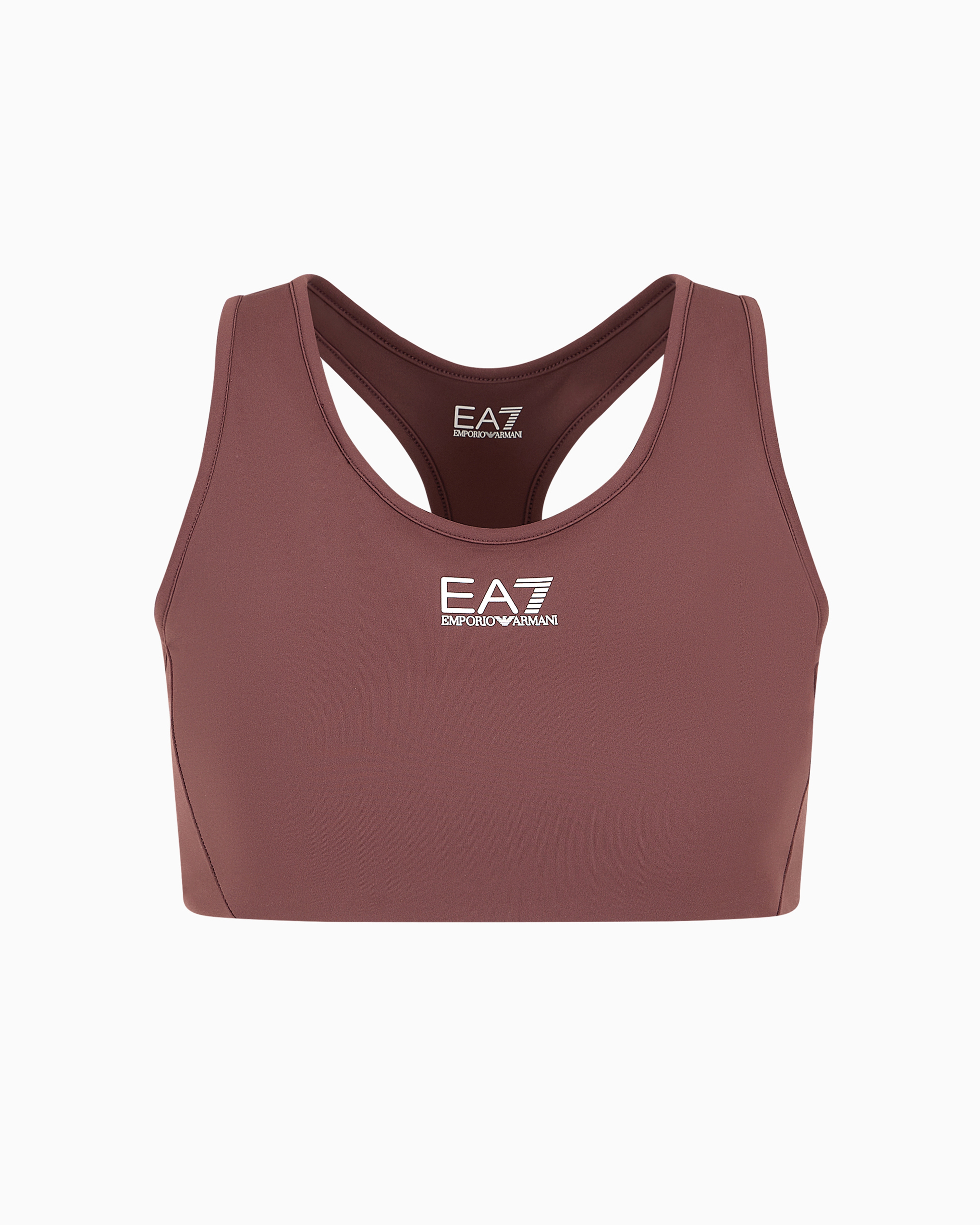 Ea7 Official Store Dynamic Athlete Sports Bra In Vigor7 Technical Fabric In Marron