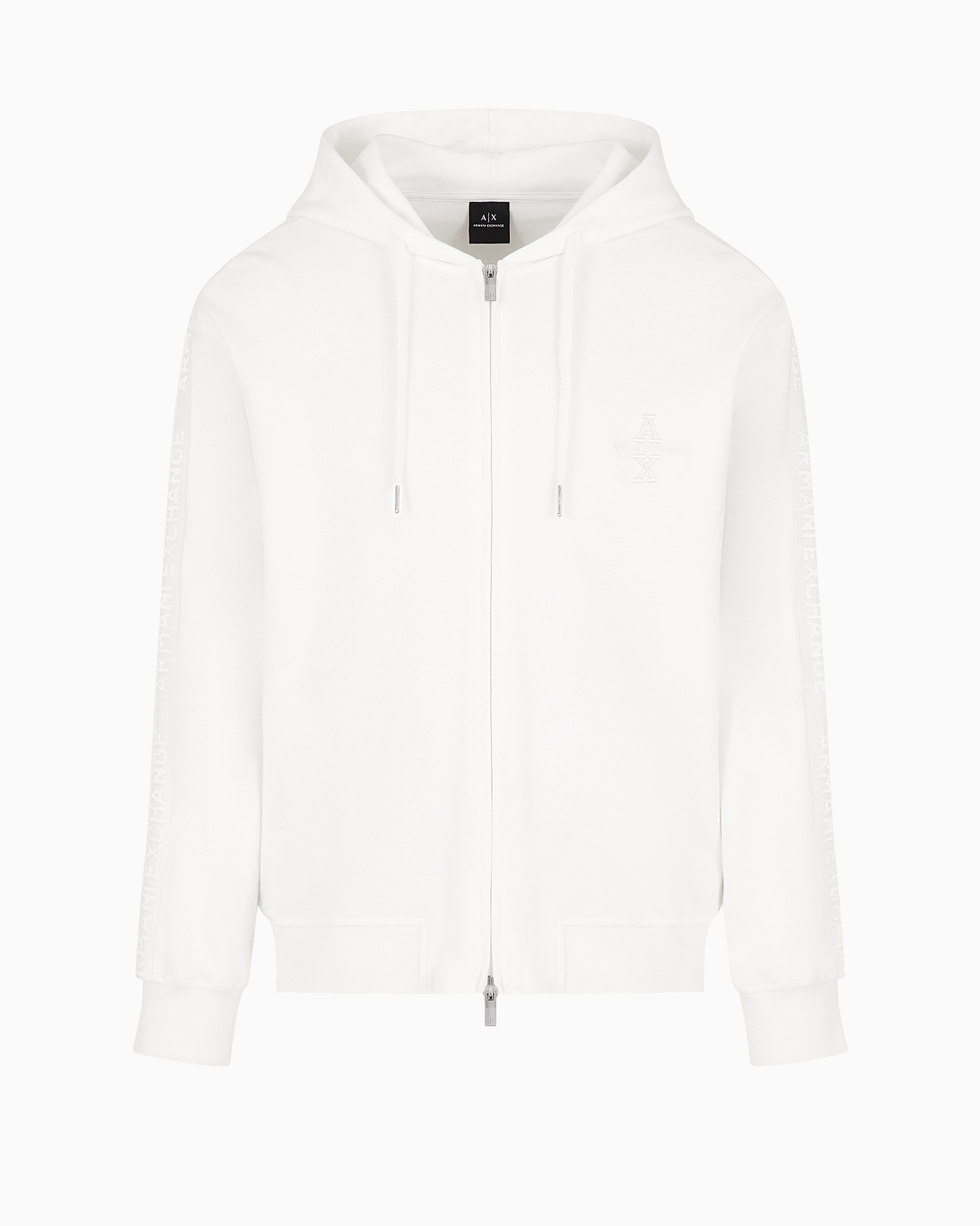 Armani Exchange Official Store Zip-up Sweatshirts In White