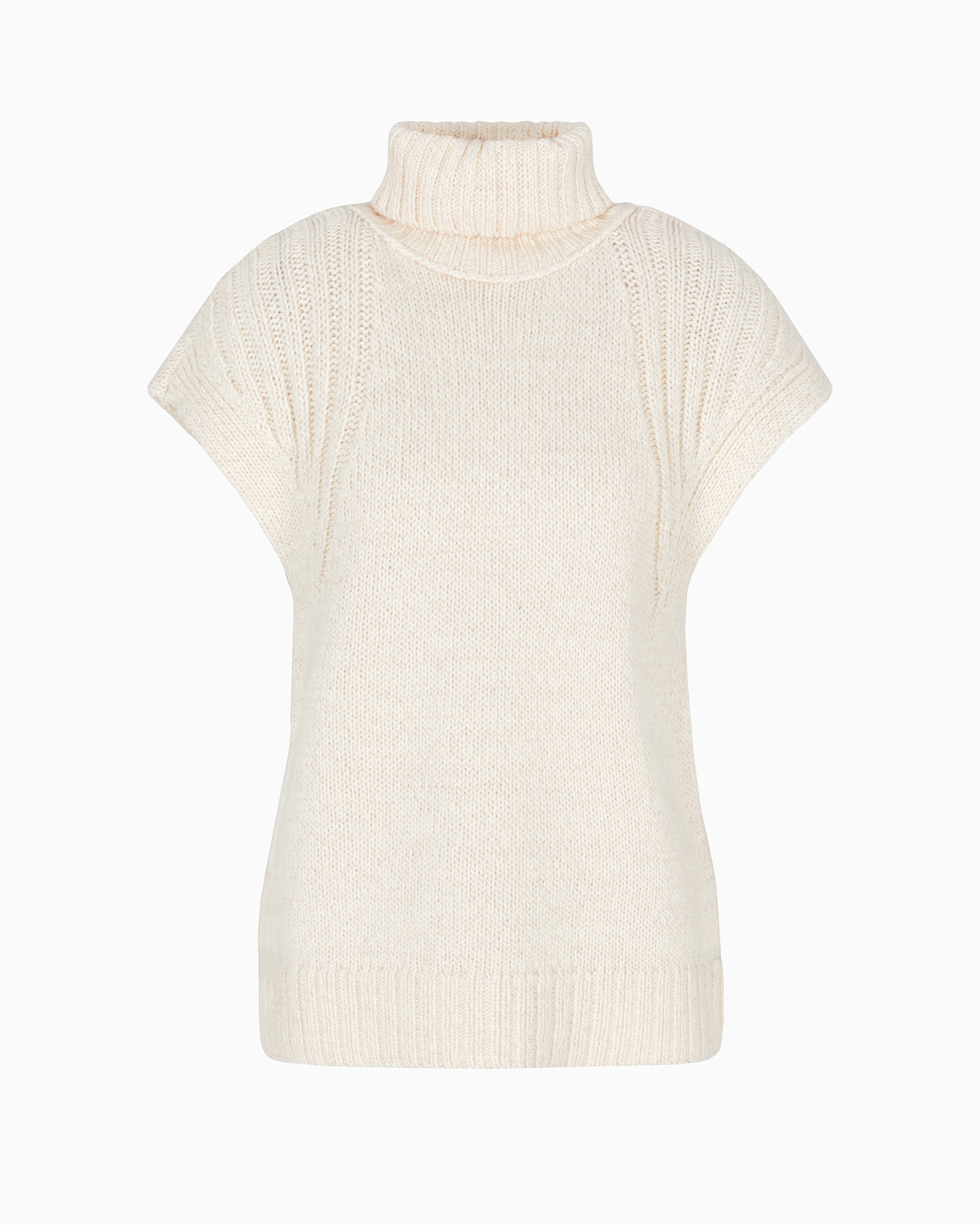 High neck vest with ribbed details