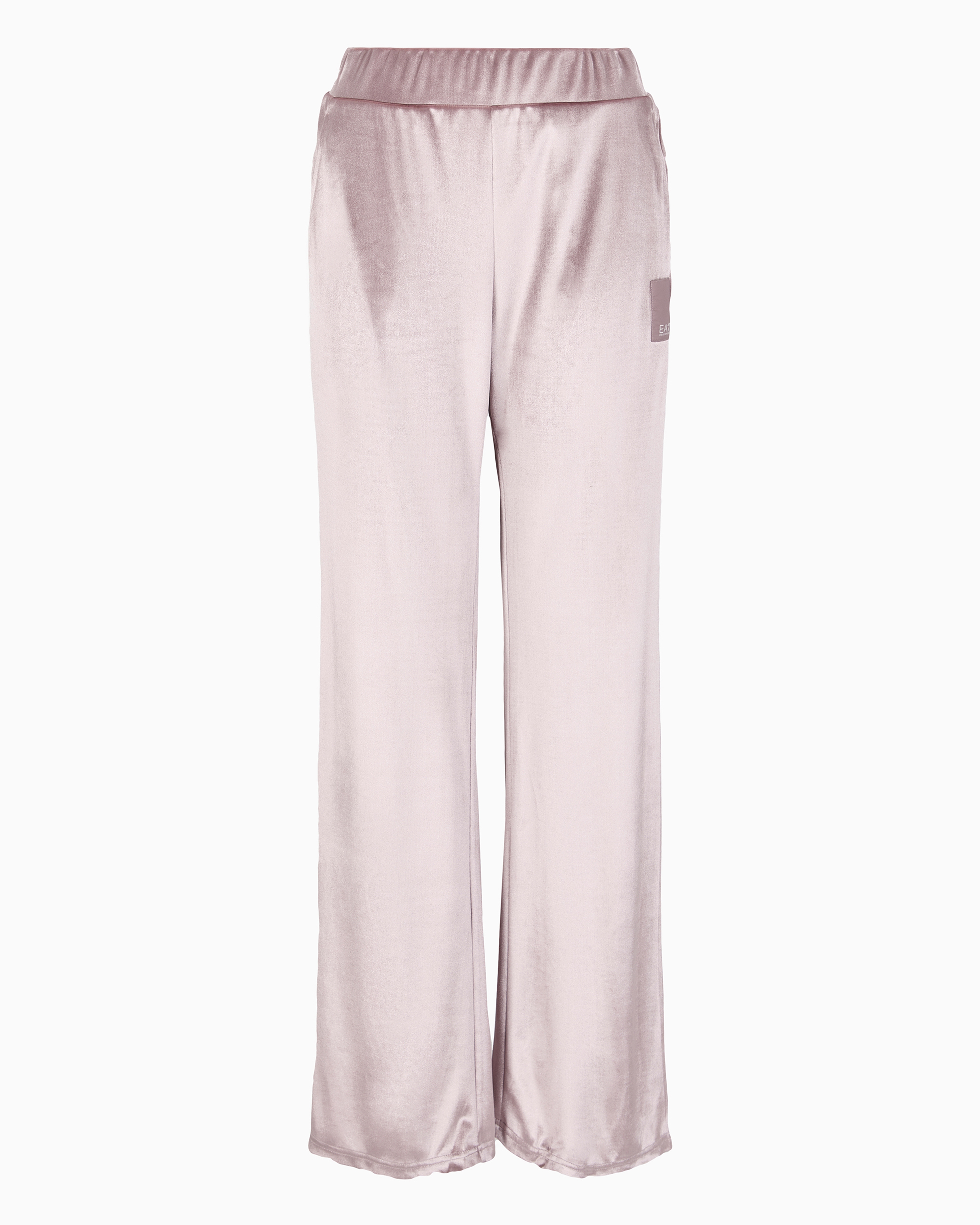 Shop Ea7 Athletic Velour Wide-leg Trousers In Pink