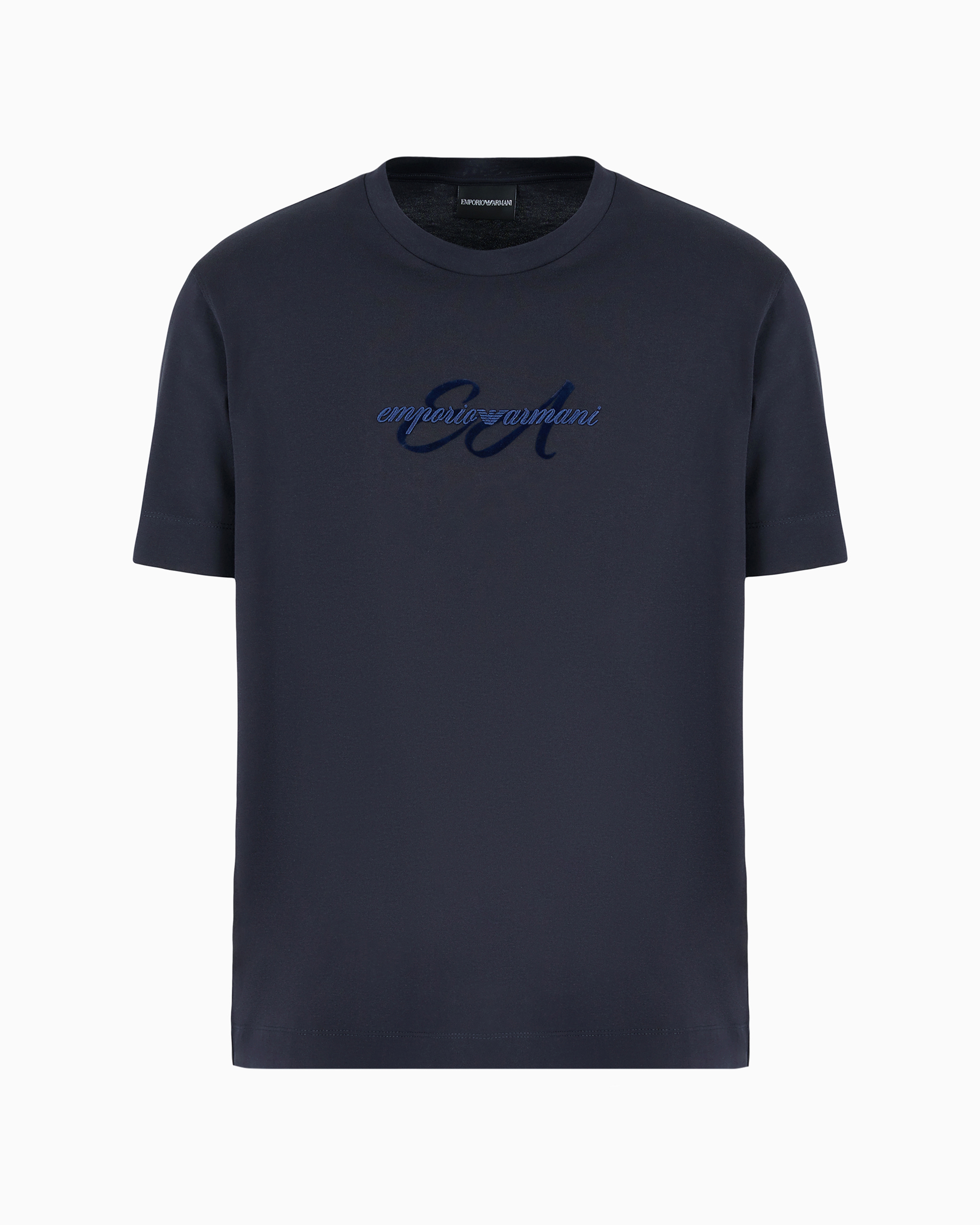 Emporio Armani Official Store Regular Fit T-shirts In Navy Blue