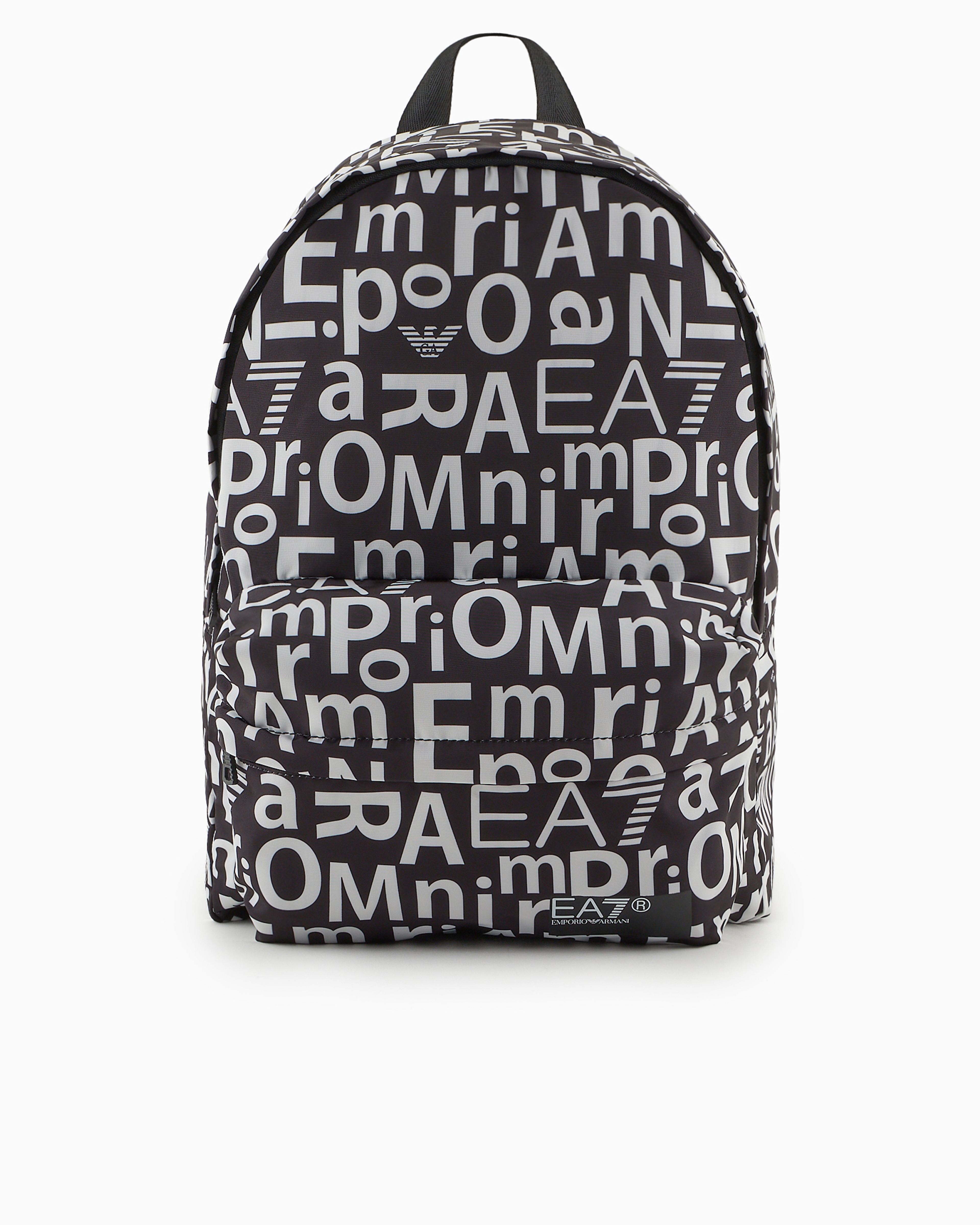 Ea7 Asv Printed Recycled-fabric Graphic Series Backpack In Black