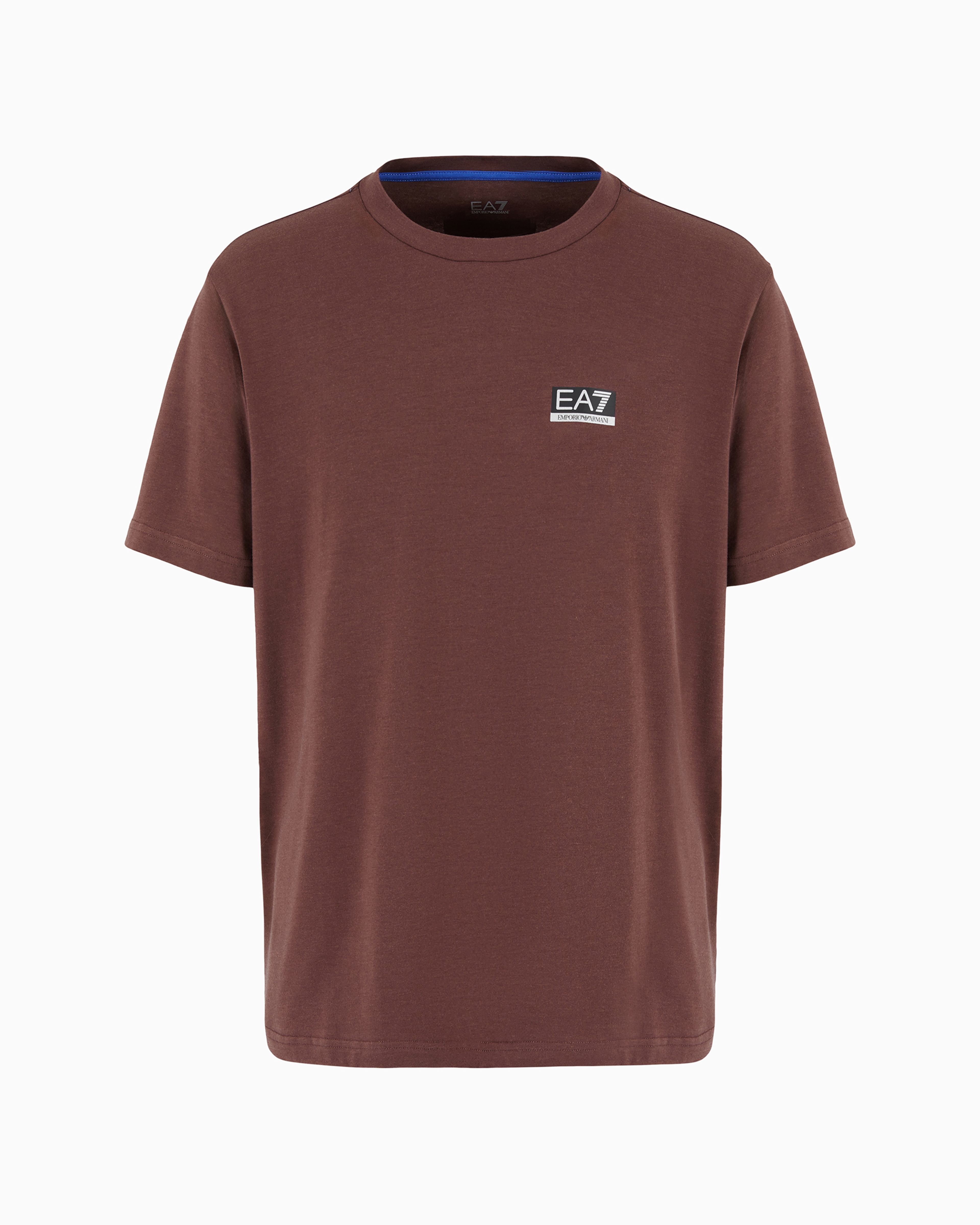 Ea7 Dynamic Athlete Crew-neck T-shirt In Natural Ventus7 Technical Fabric In Brown