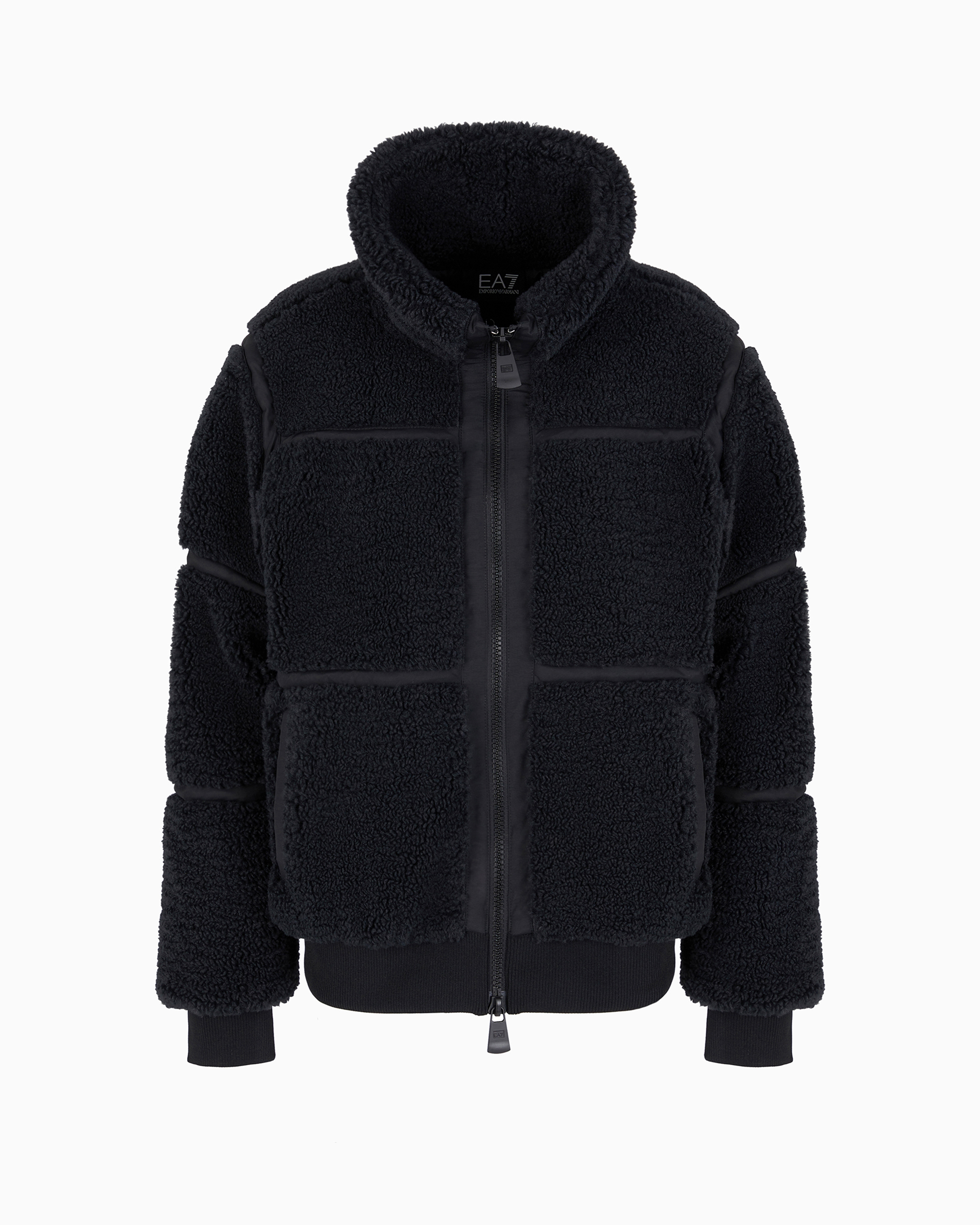 Shop Ea7 Contemporary Sport Teddy-effect Jacket In Black