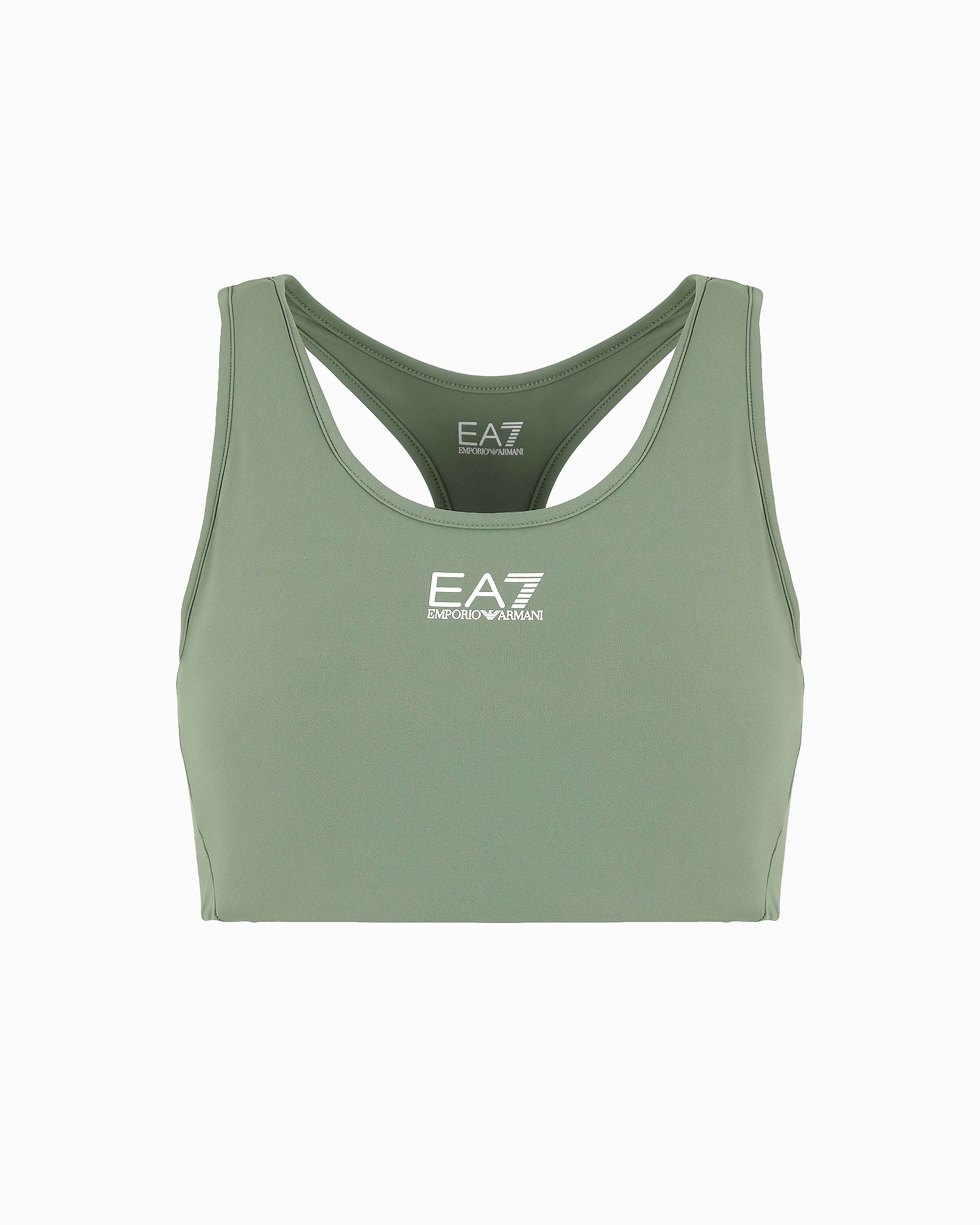 Ea7 Official Store Dynamic Athlete Sports Bra In Vigor7 Technical Fabric In Light Green