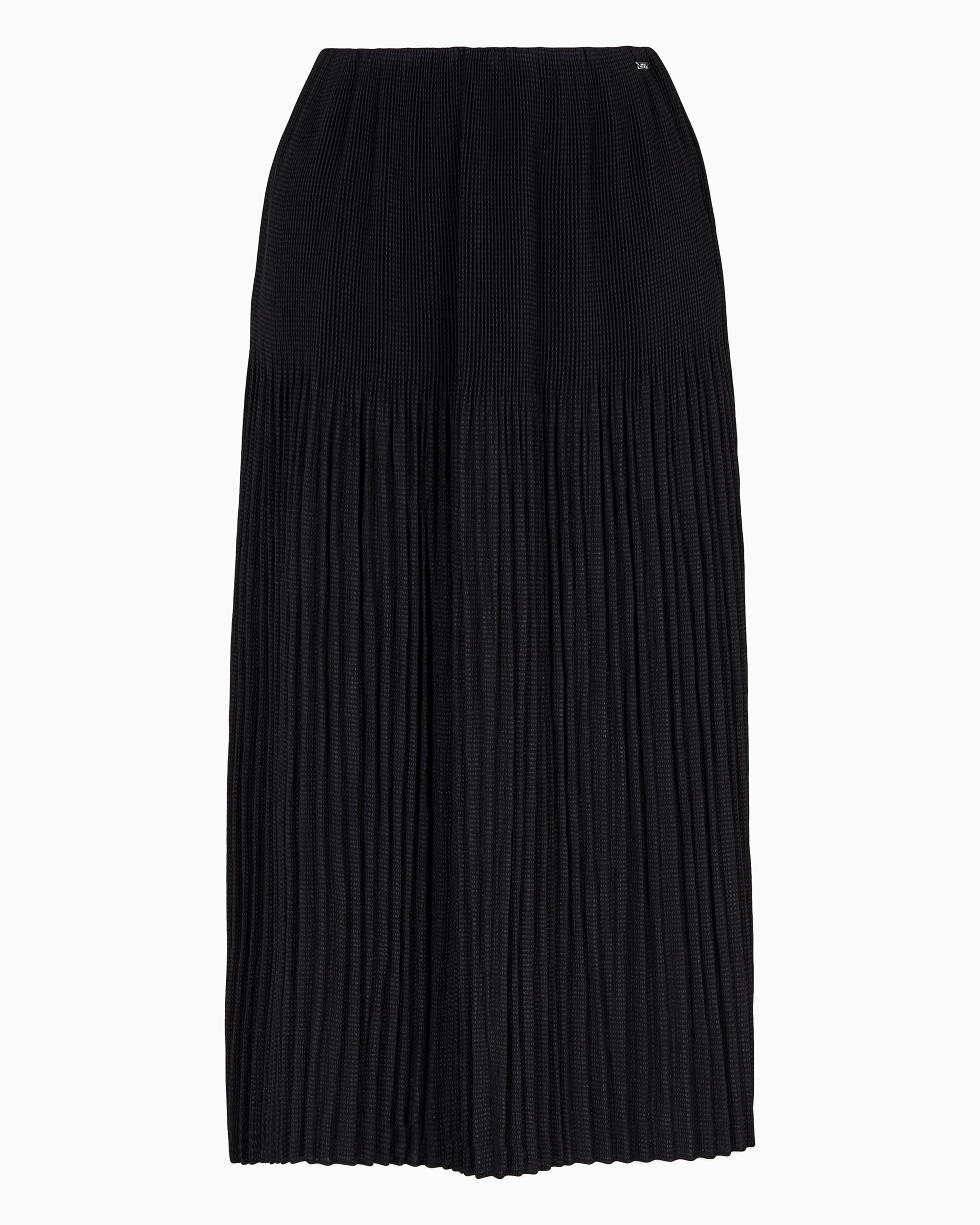 Shop Armani Exchange Pleated Voile Longuette Skirt In Black