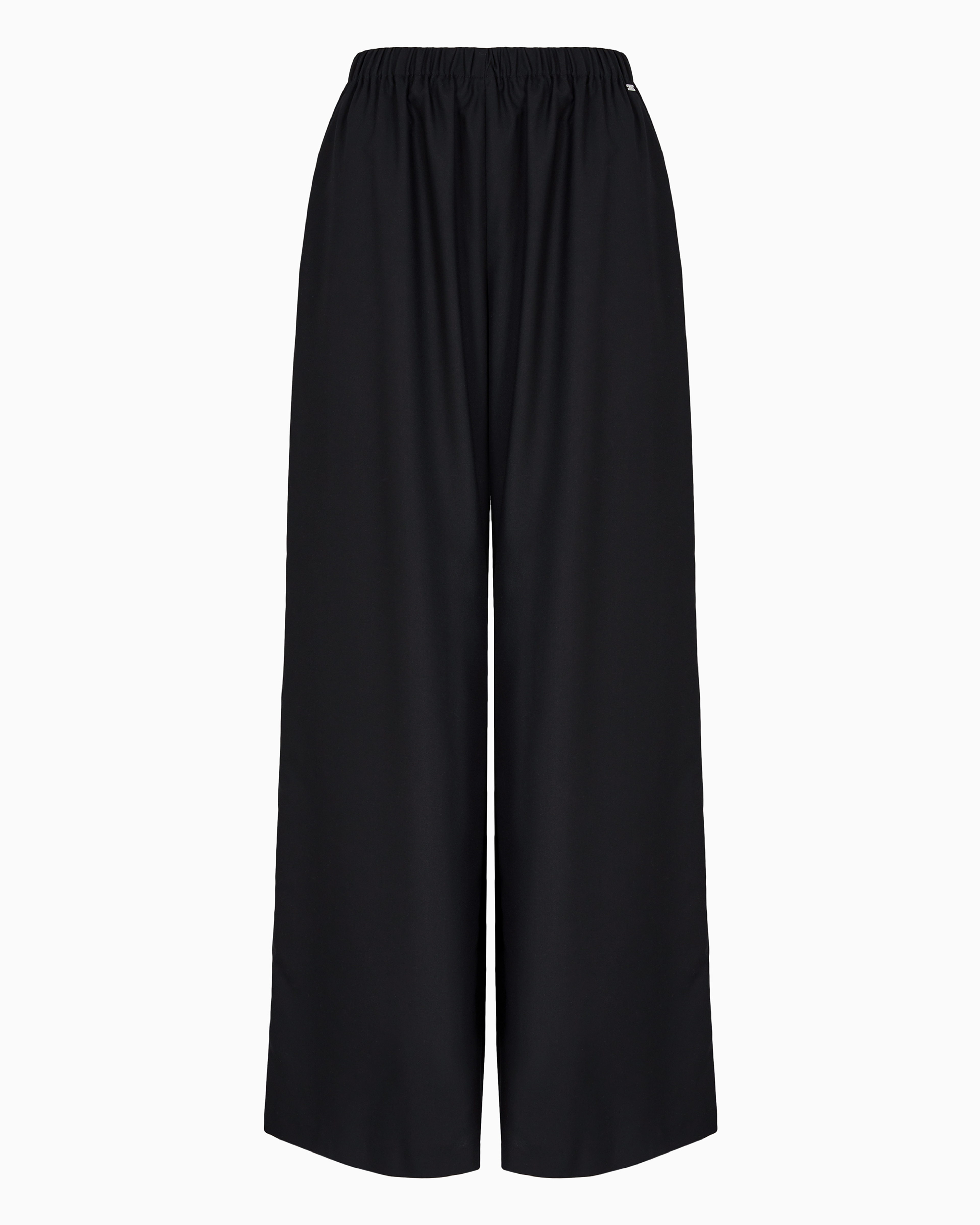 Shop Armani Exchange Wide Leg Trousers In Black