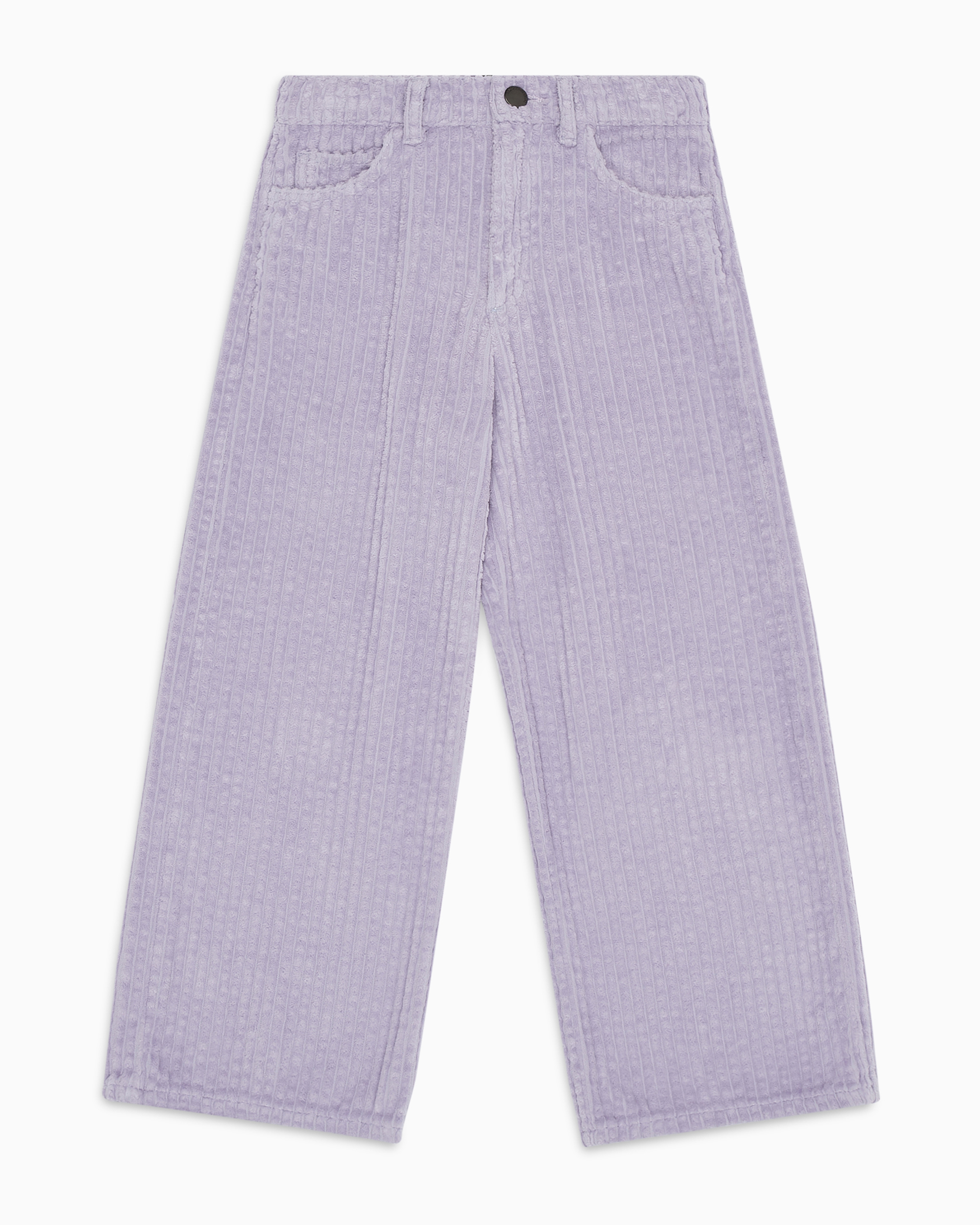 Shop Emporio Armani J28 Five-pocket Trousers In Soft, Ribbed Fabric In Purple