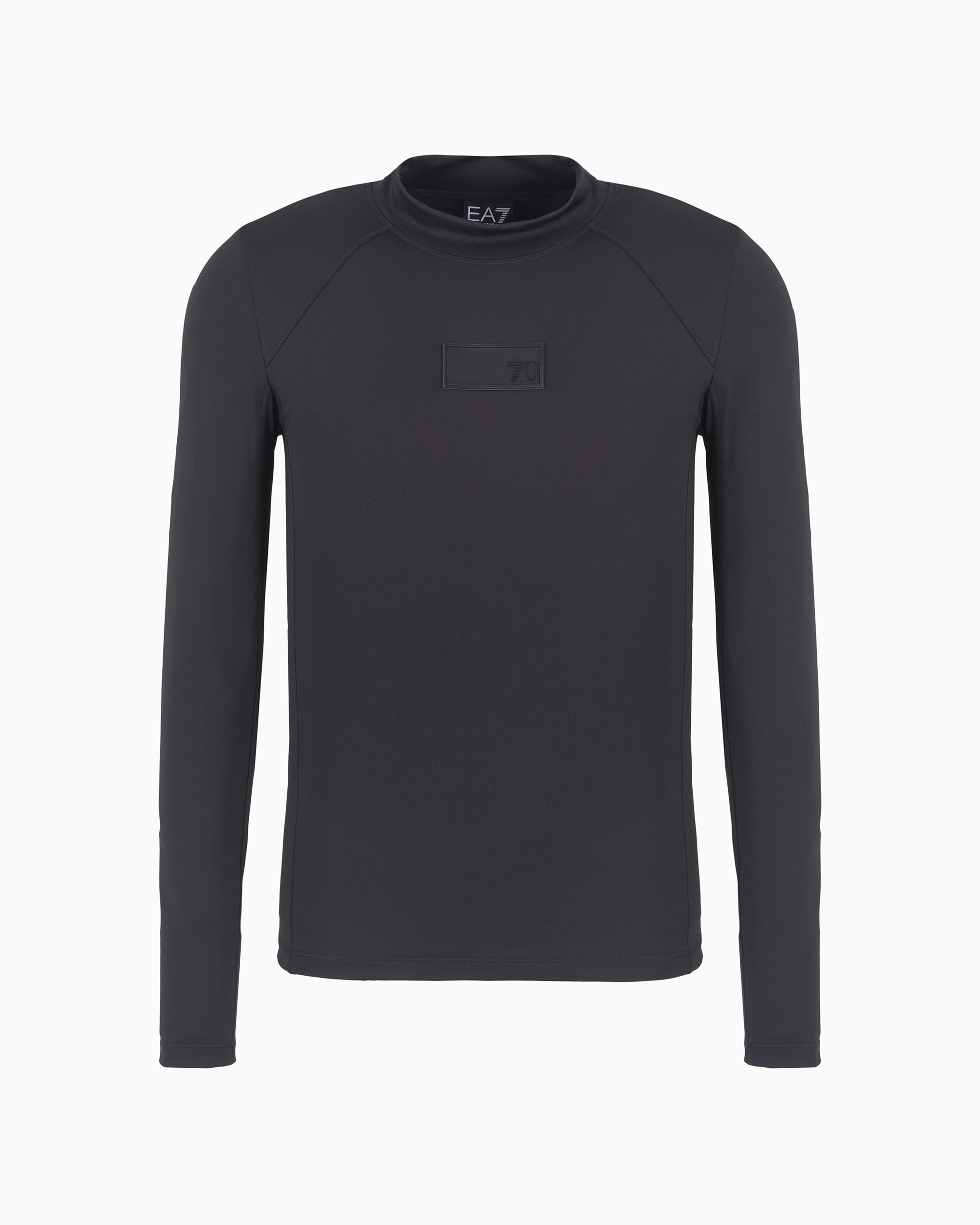 Shop Ea7 Technical-fabric, Long-sleeved 7.0 Crew-neck T-shirt In Black