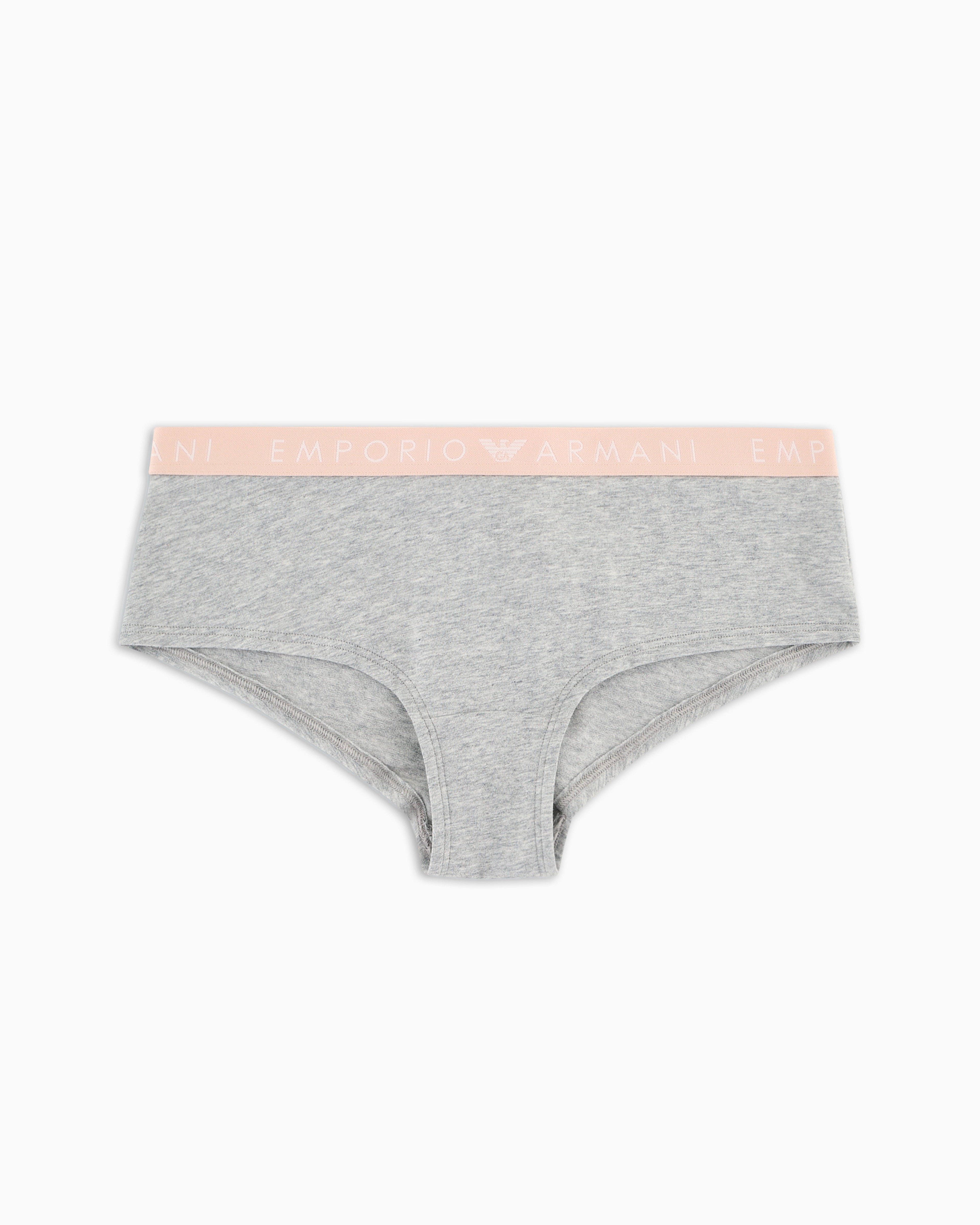 Shop Emporio Armani Asv Culotte Aus Bio-baumwolle Mit Iconic Logo-band In Grau